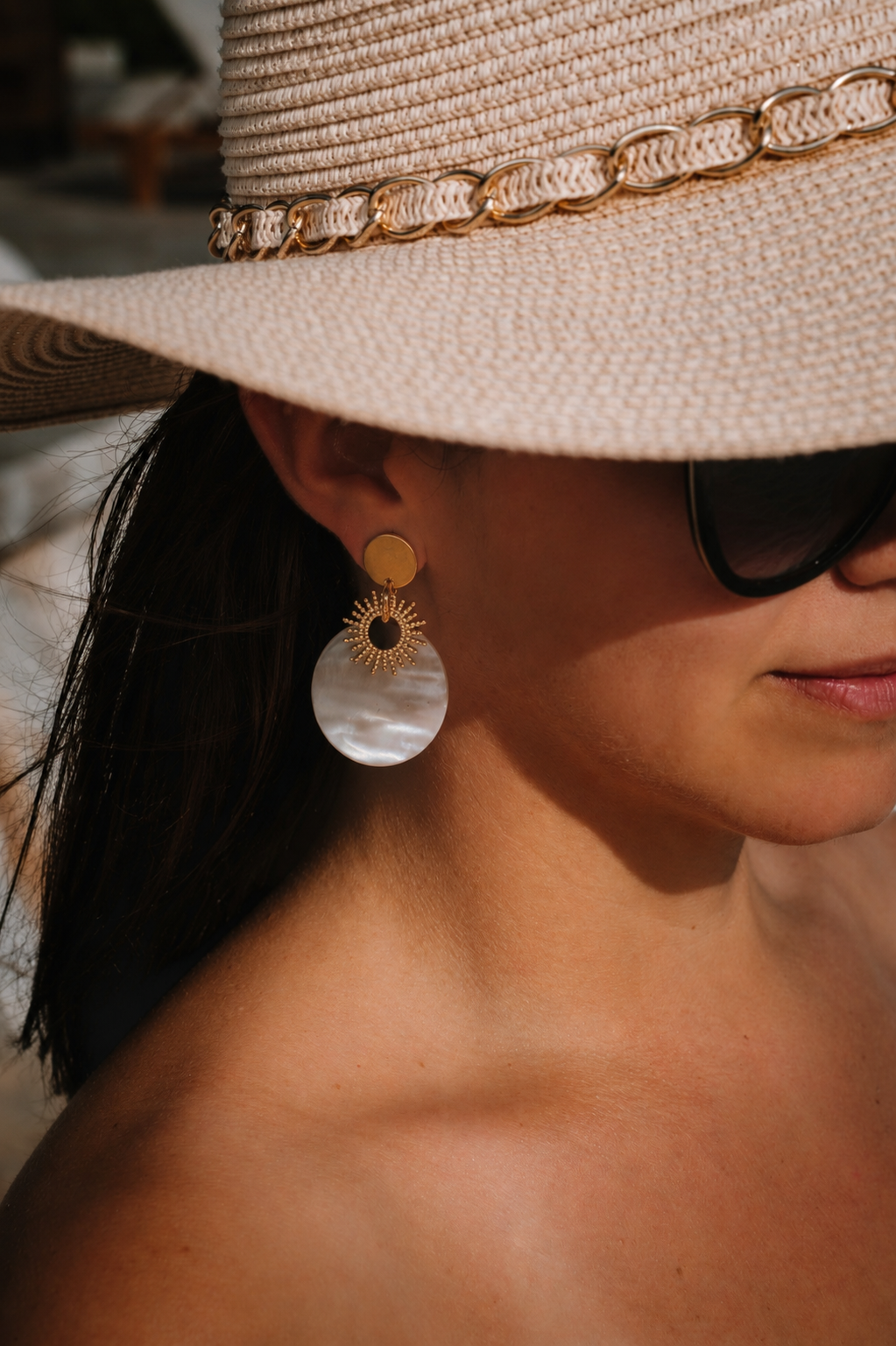 Playa del Carmen | Boucles d'oreilles en acier inoxydable | Nacre | Argenté