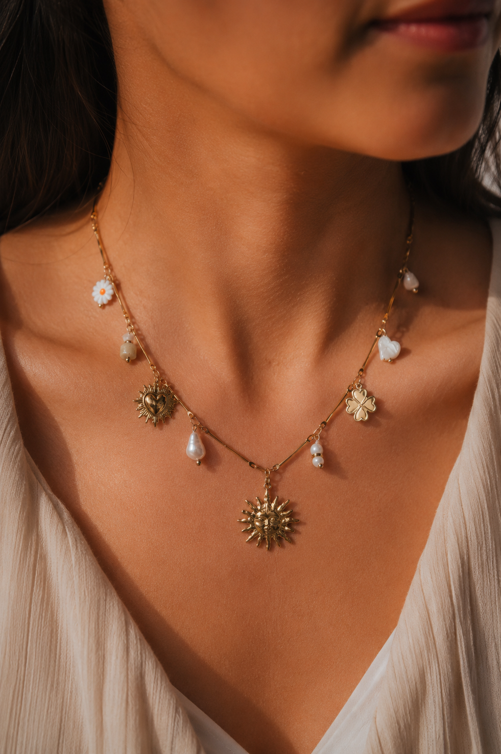 Saint Malo | Collier breloques en acier inoxydable | Doré