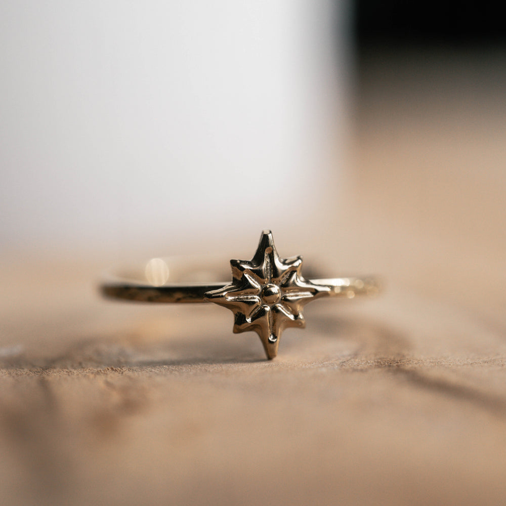 Sirius | Bague en acier inoxydable | Doré