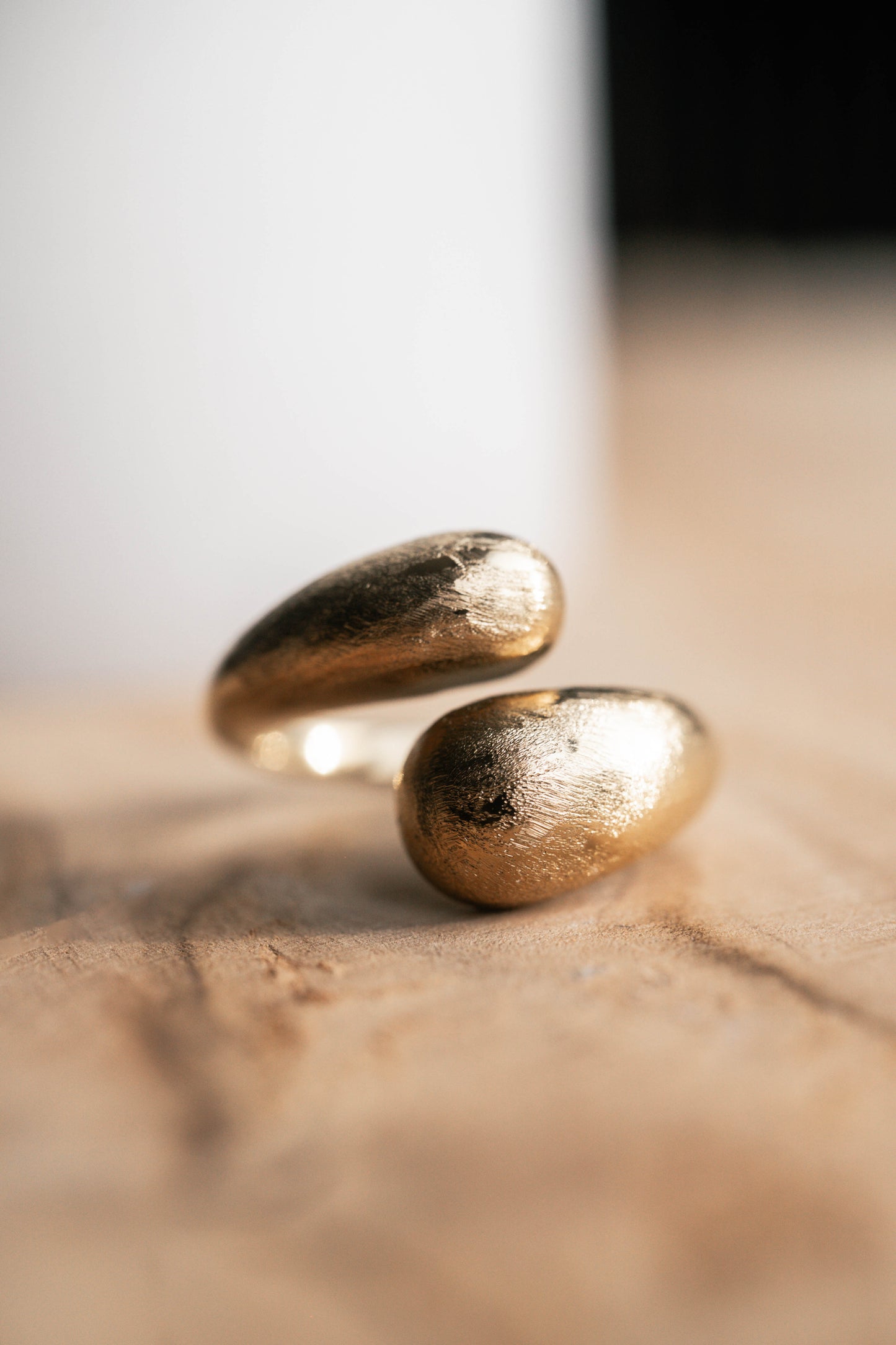 Barbade | Bague en acier inoxydable | Brossé | Doré