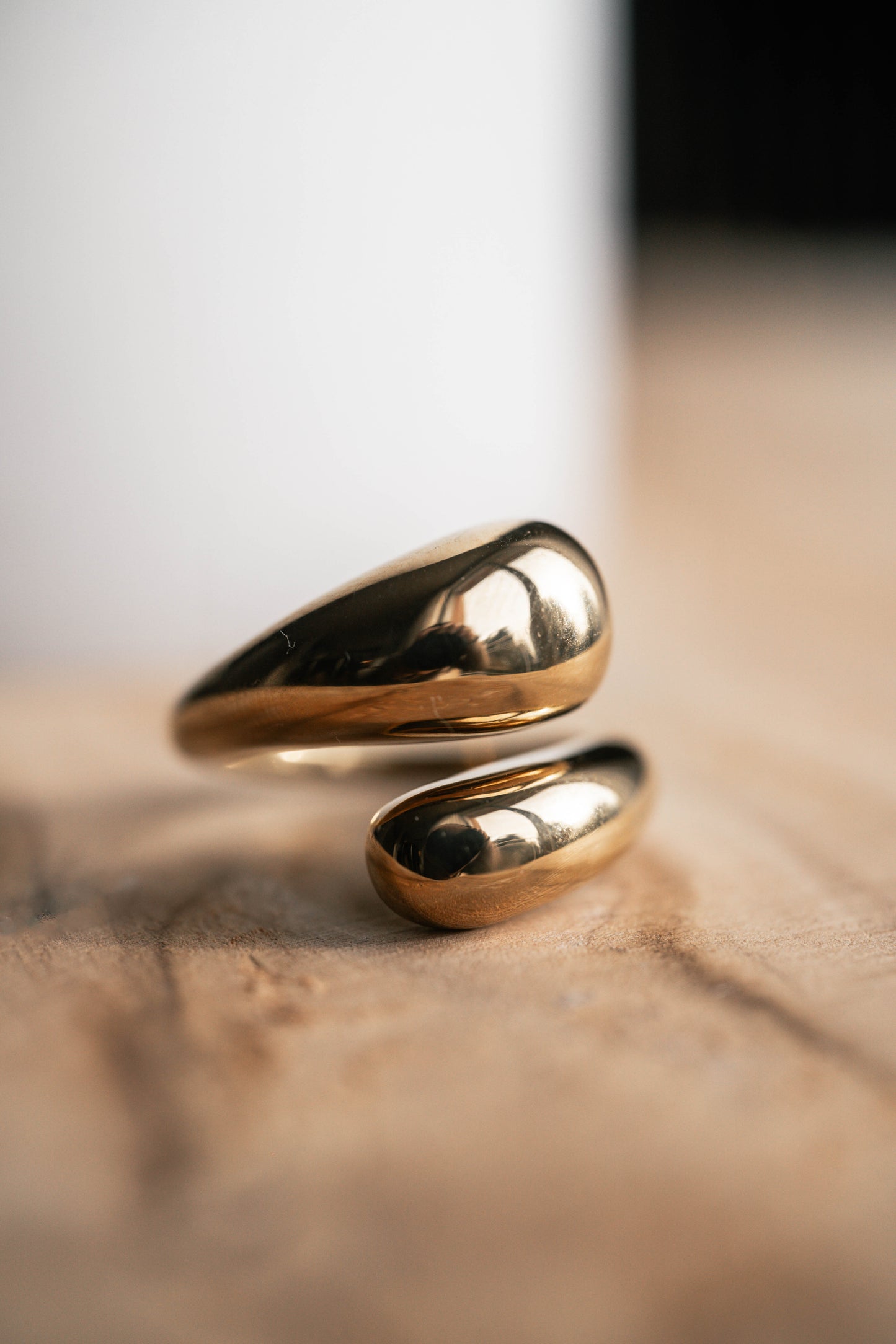 Barbade | Bague en acier inoxydable | Lisse | Doré