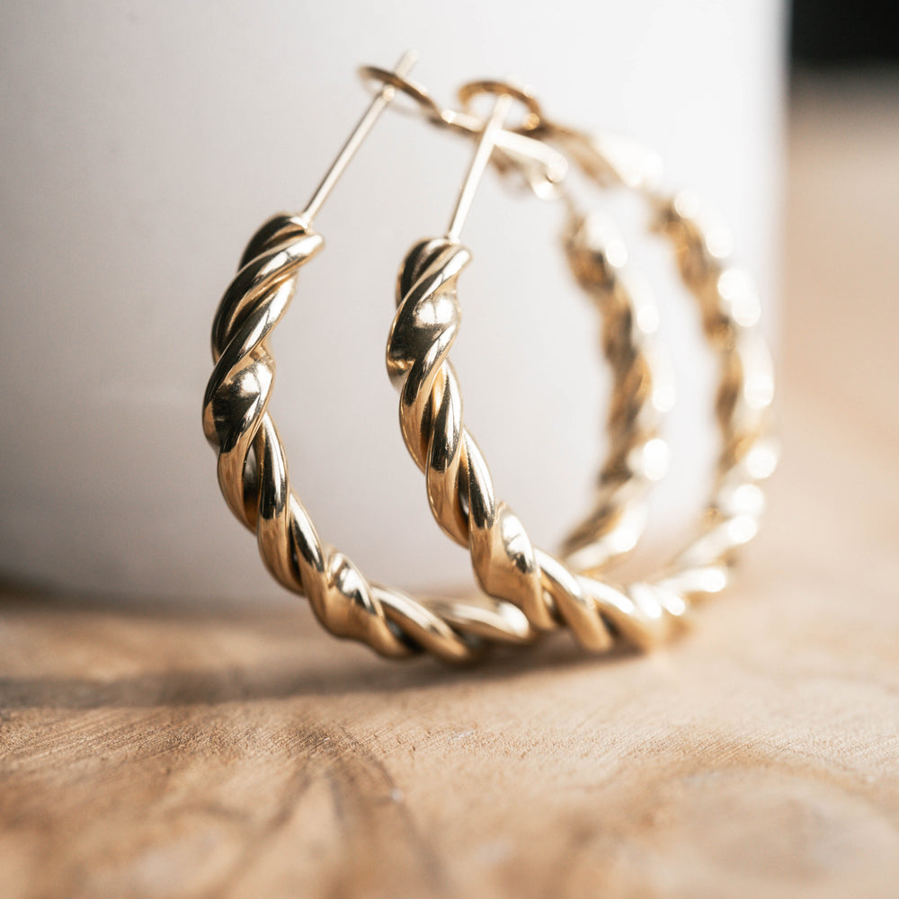 Helsinki | Boucles d'oreilles / créoles en acier inoxydable | Doré