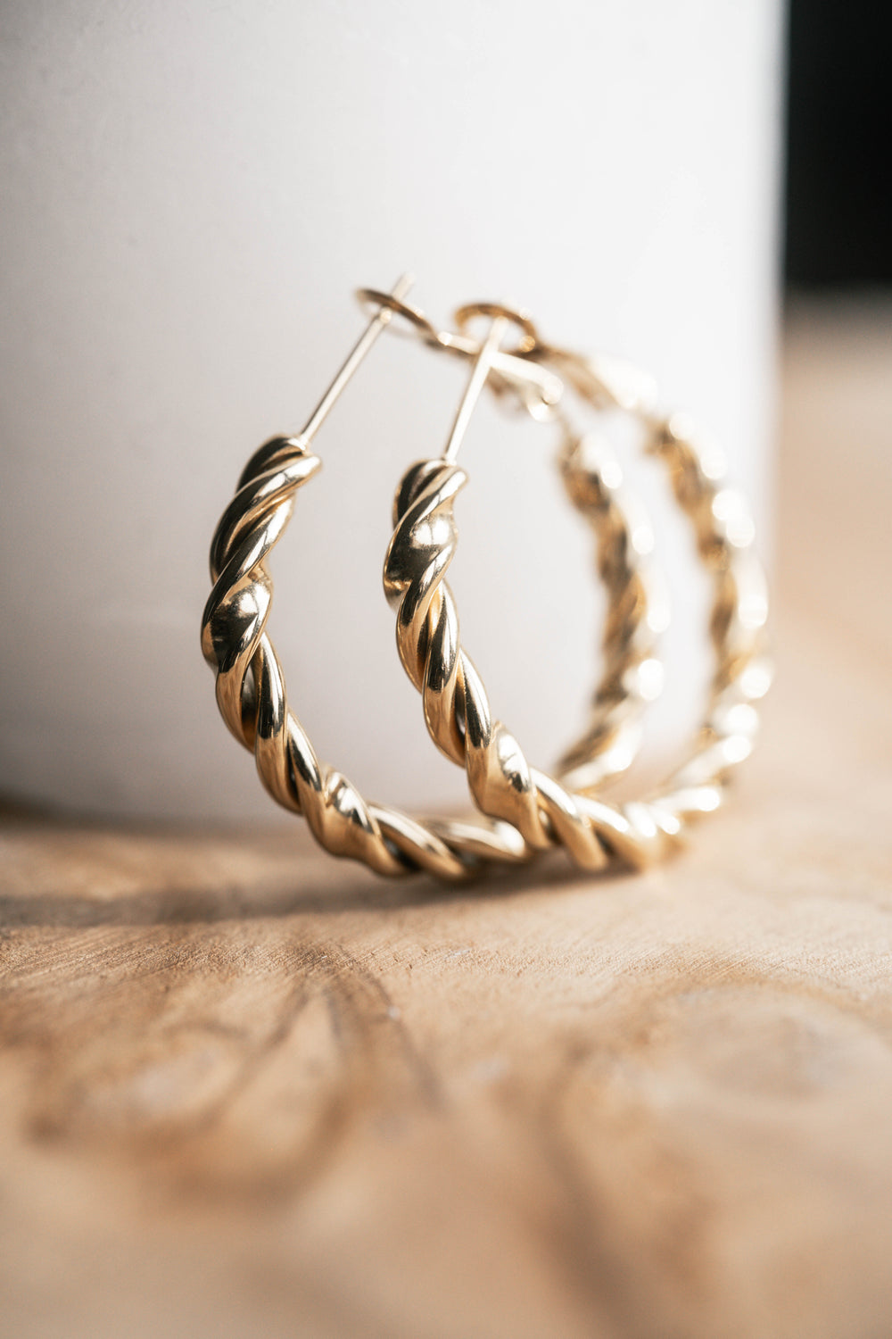 Helsinki | Boucles d'oreilles / créoles en acier inoxydable | Doré