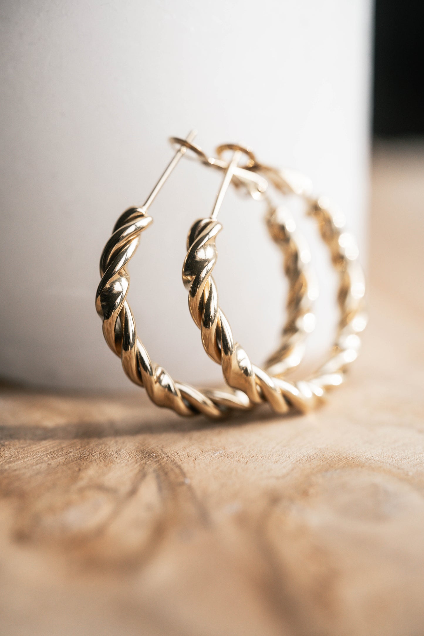 Helsinki | Boucles d'oreilles / créoles en acier inoxydable | Doré