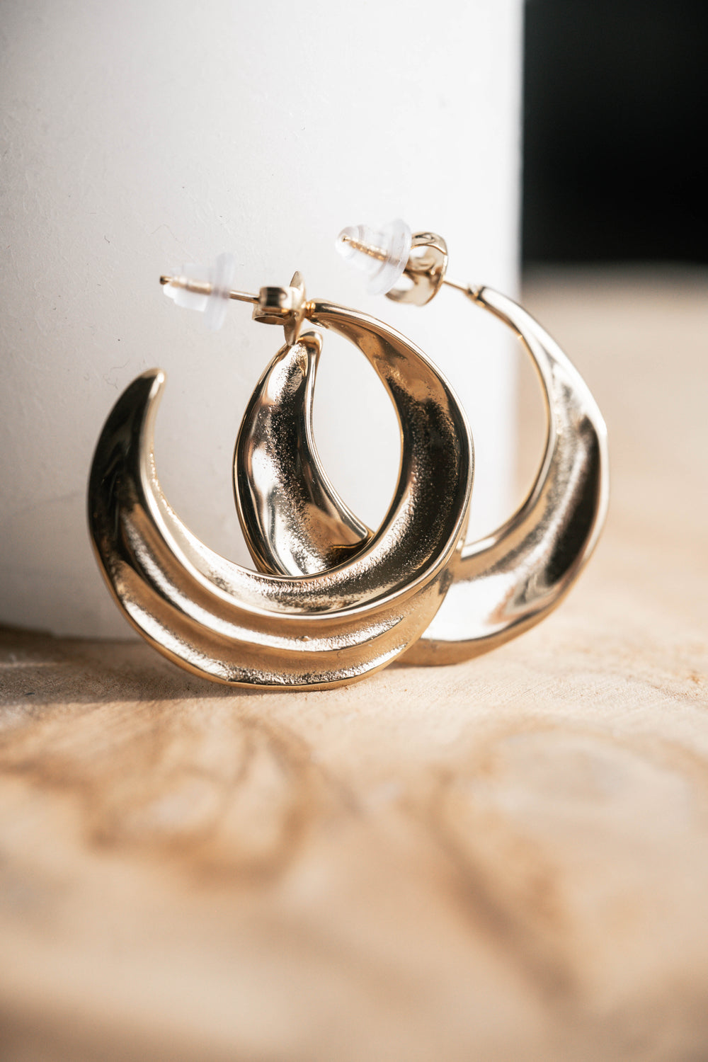 Dubaï | Boucles d'oreilles / Créoles en acier inoxydable | Doré