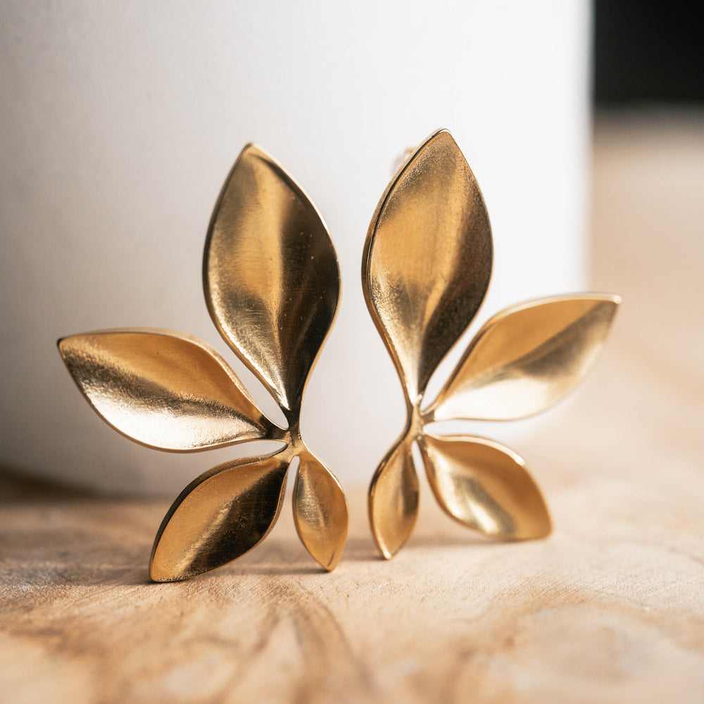 Lampeduza | Boucles d'oreilles en acier inoxydable | Doré