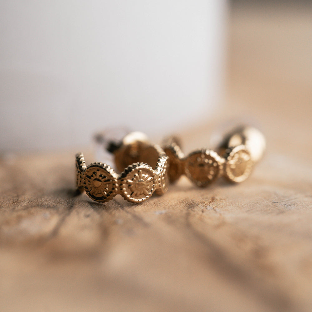 Guéliz | Boucles d'oreilles / créoles en acier inoxydable | Doré