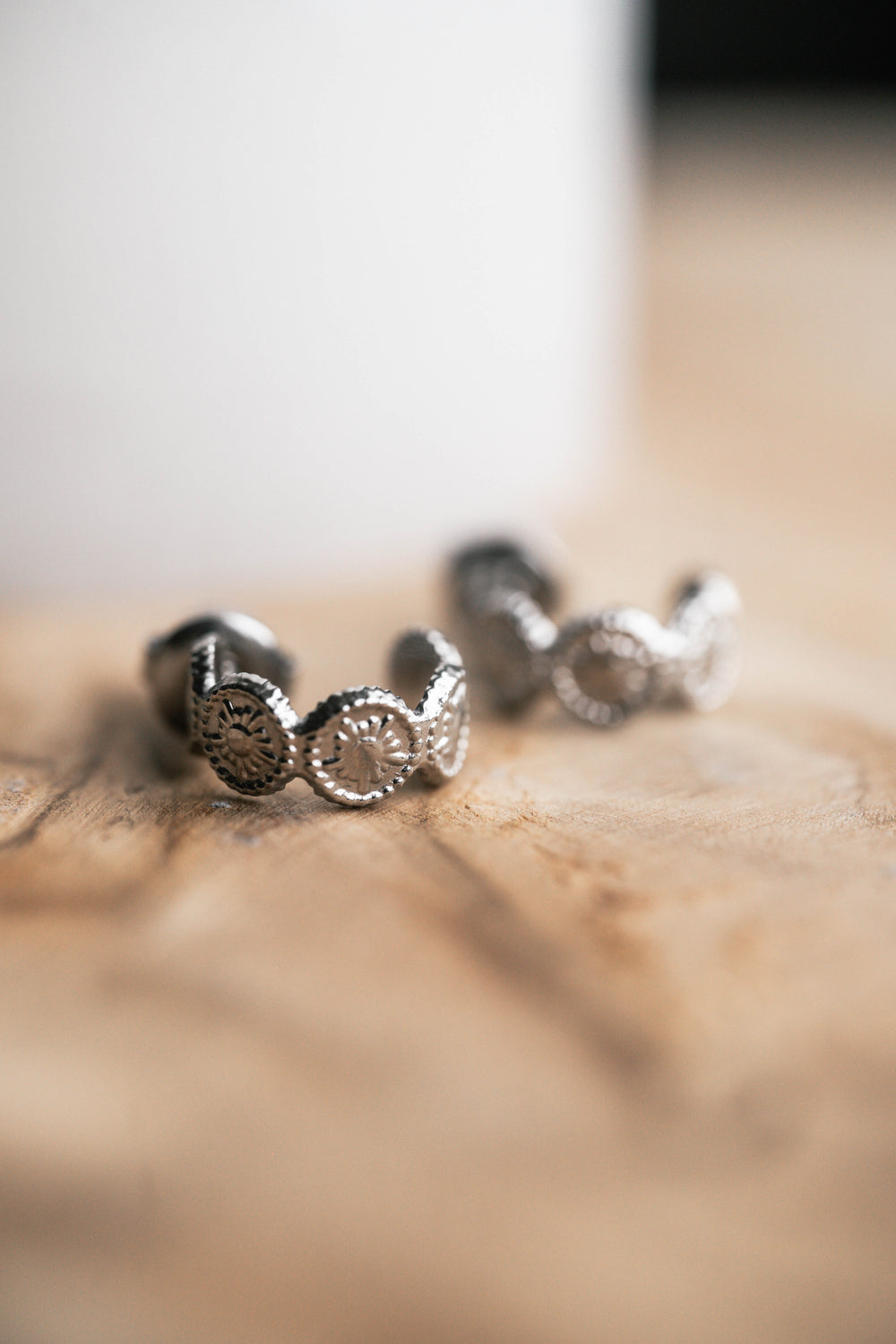 Guéliz | Boucles d'oreilles / créoles en acier inoxydable | Argenté