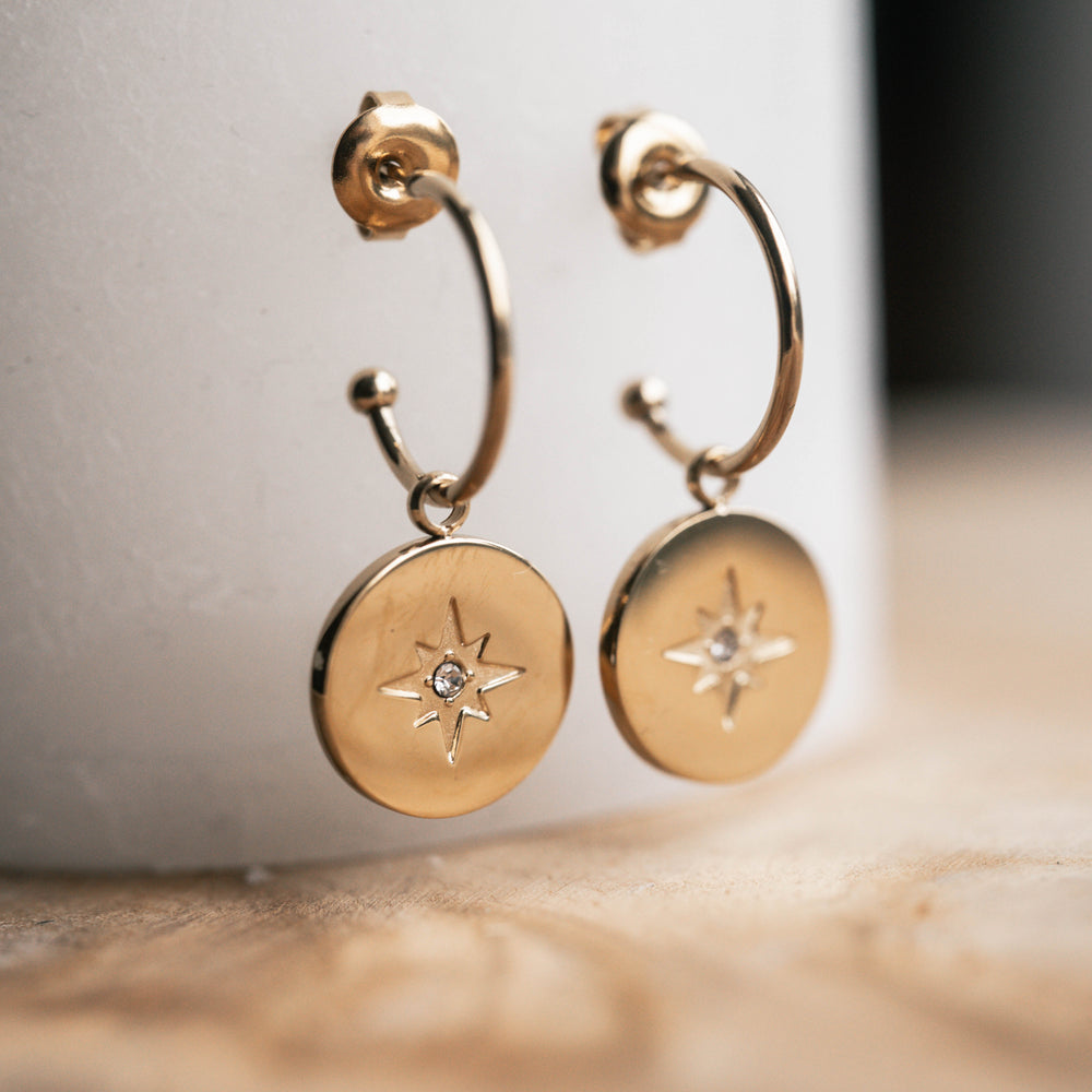 Oslo | Boucles d'oreilles / créoles en acier inoxydable | Doré