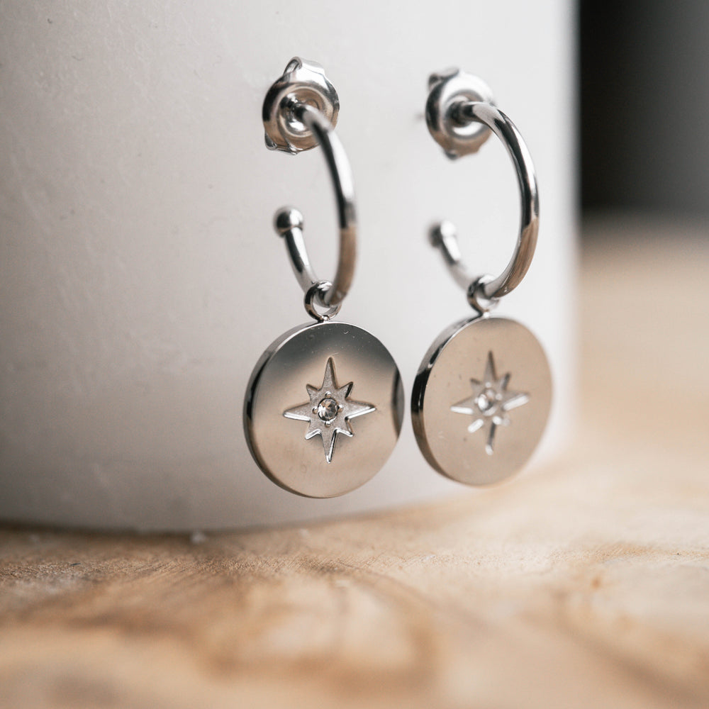 Oslo | Boucles d'oreilles / créoles en acier inoxydable | Argenté