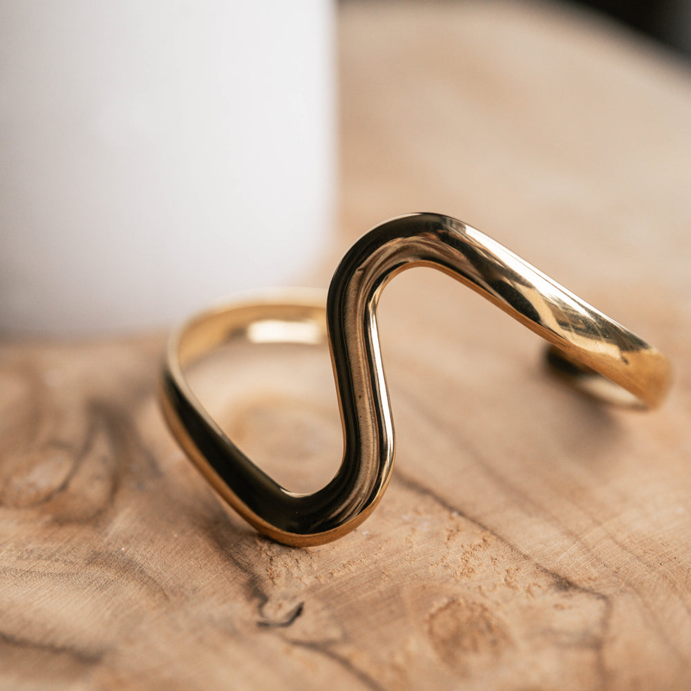 Hawaï | Bracelet / jonc en acier inoxydable | Doré