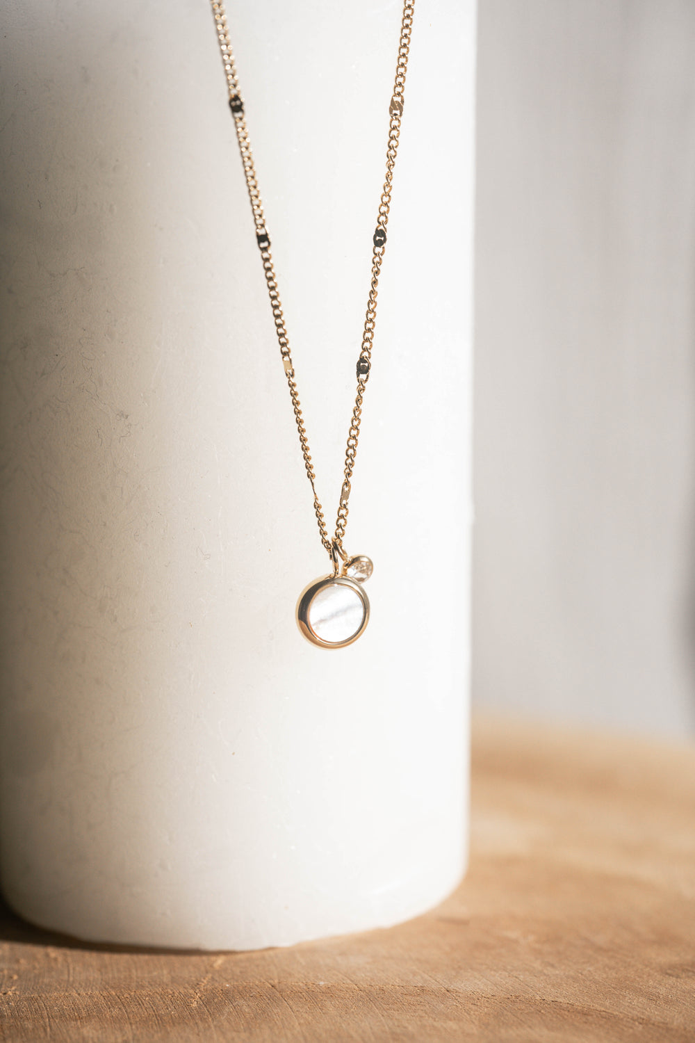 Mexico | Collier en acier inoxydable et pierre naturelle | Nacre | Doré