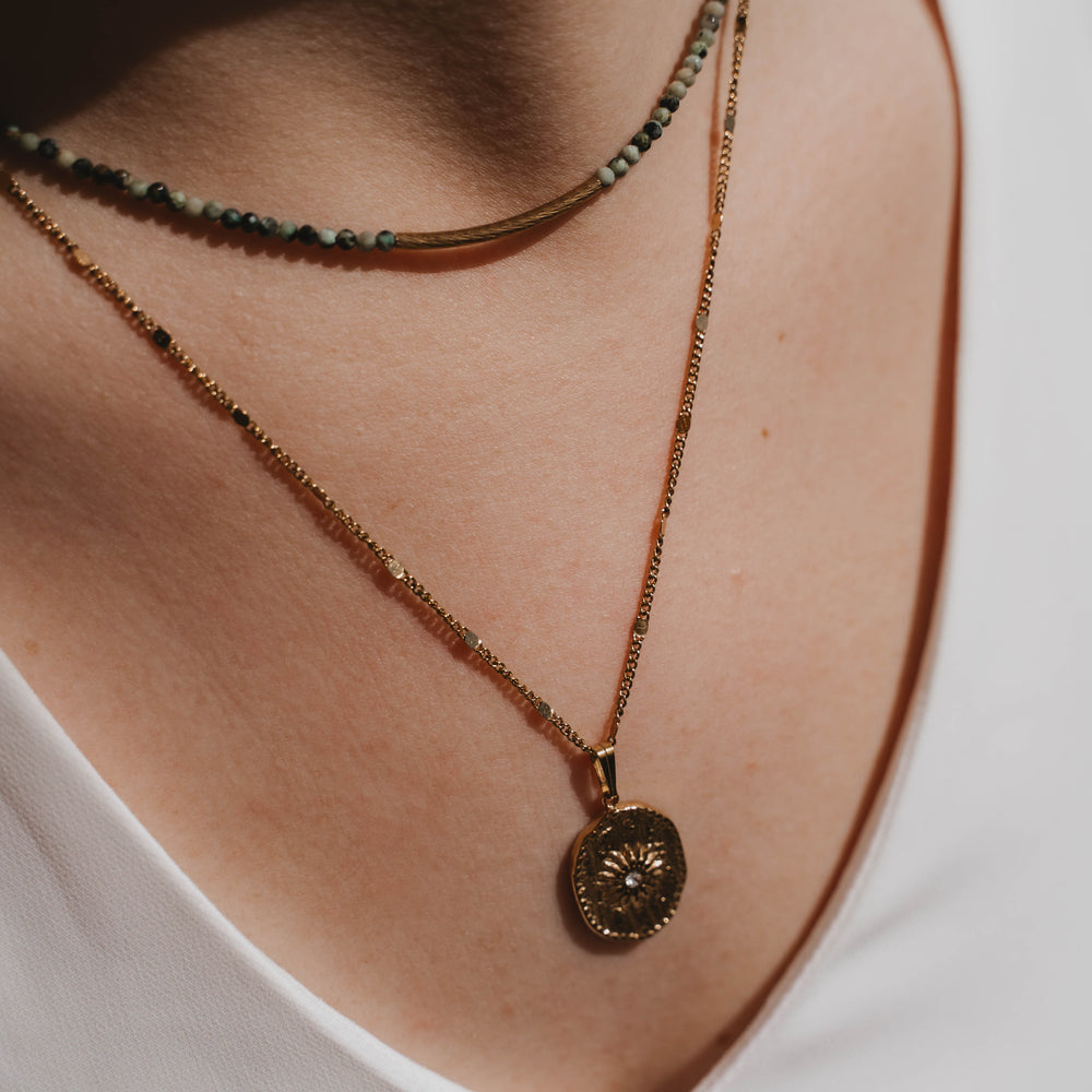 Atacama | Collier long en acier inoxydable | Doré