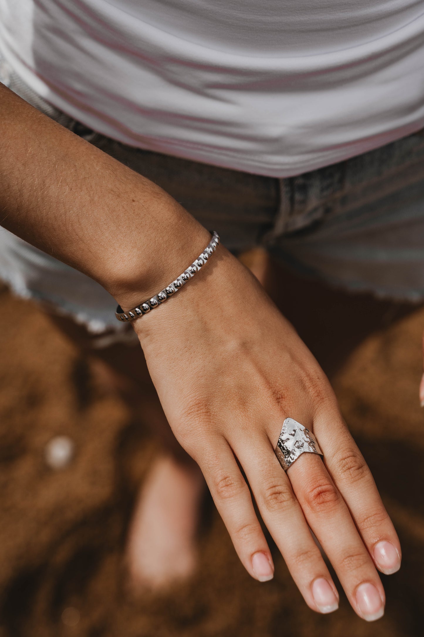 Lyon | Bague en acier inoxydable | Argenté