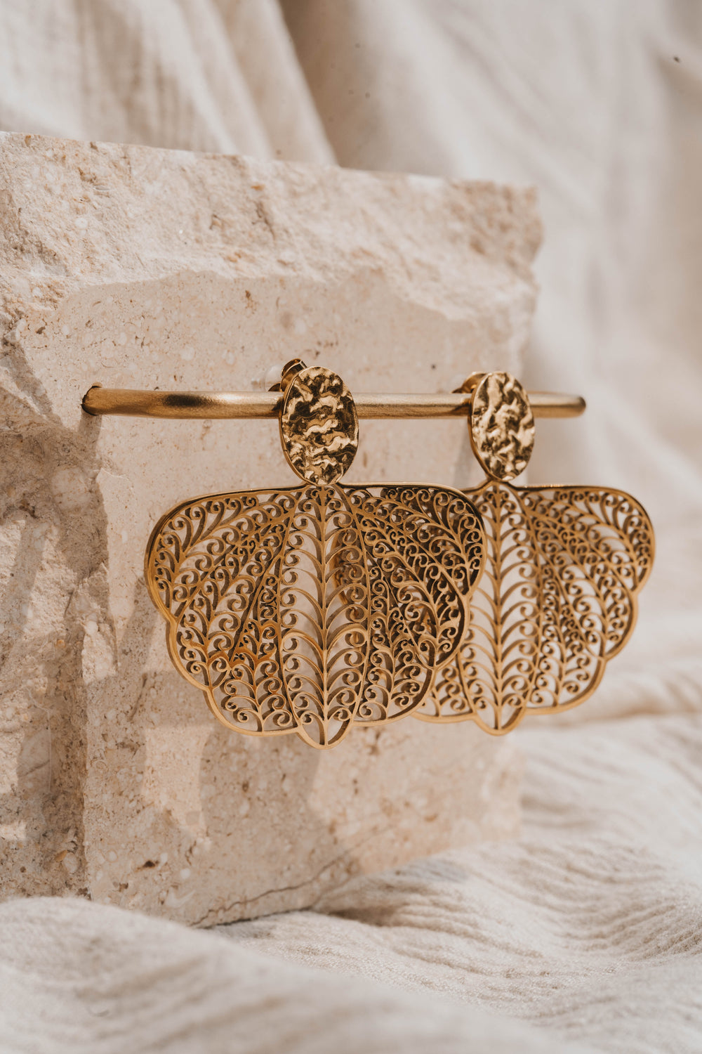 Salina | Boucles d'oreilles en acier inoxydable | Doré
