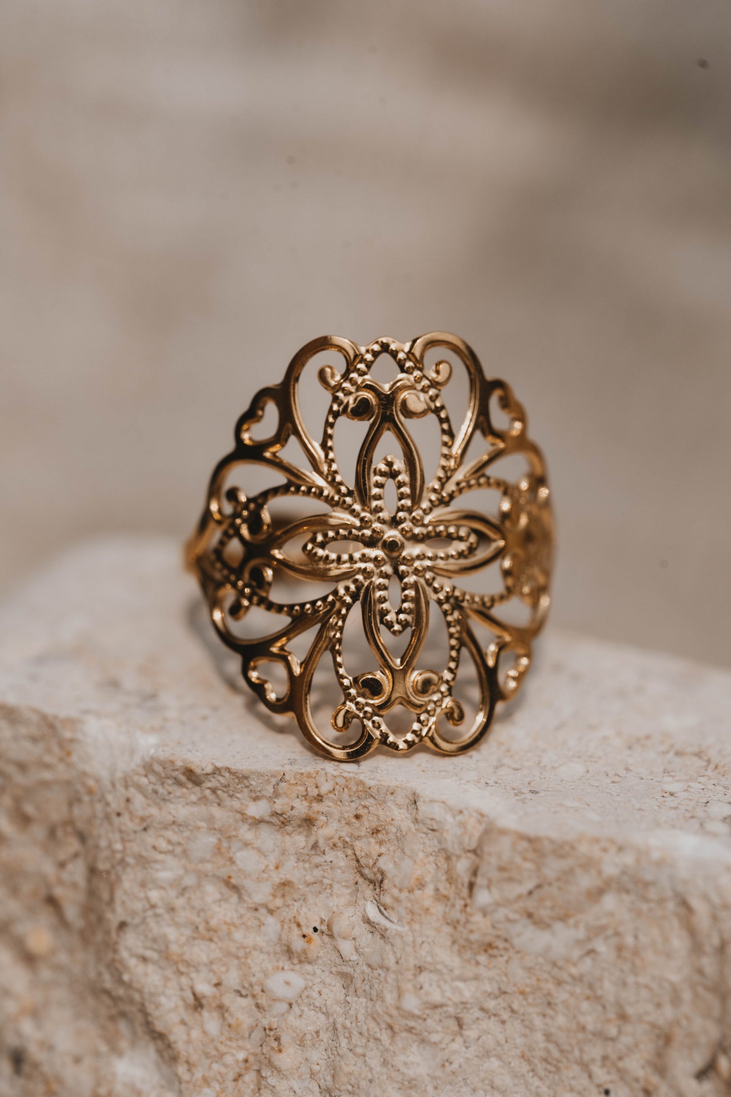 Gallipoli | Bague en acier inoxydable | Doré