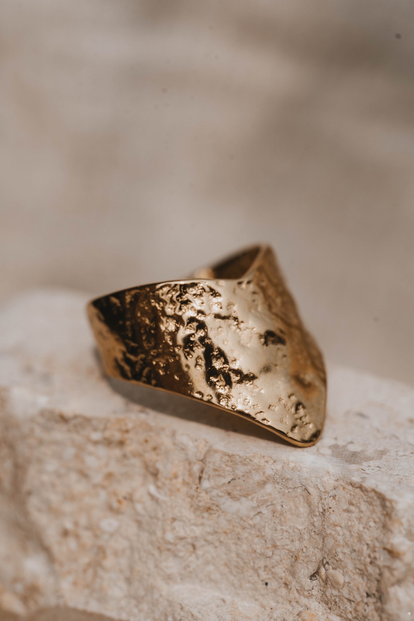 Lyon | Bague en acier inoxydable | Doré