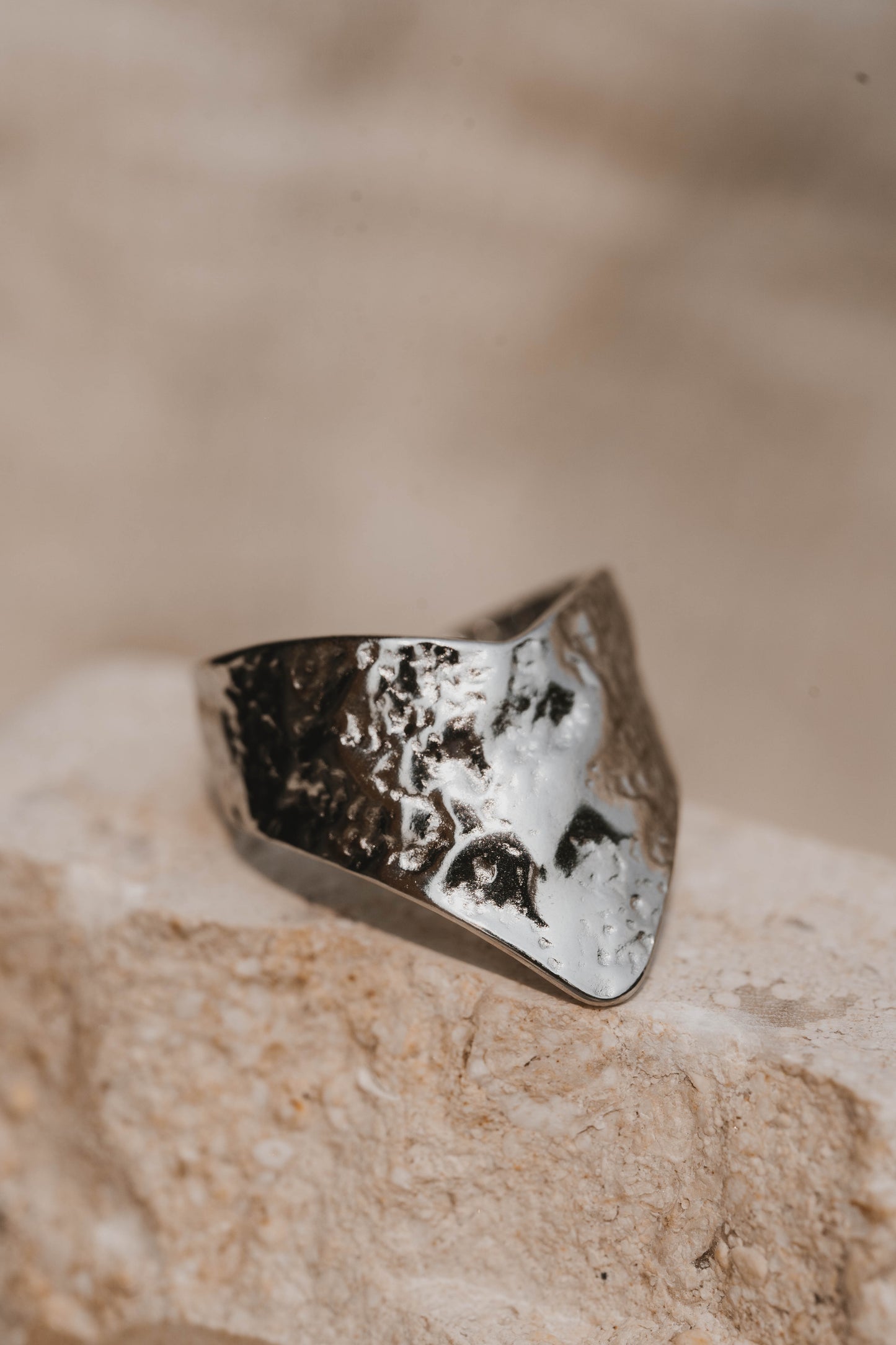 Lyon | Bague en acier inoxydable | Argenté