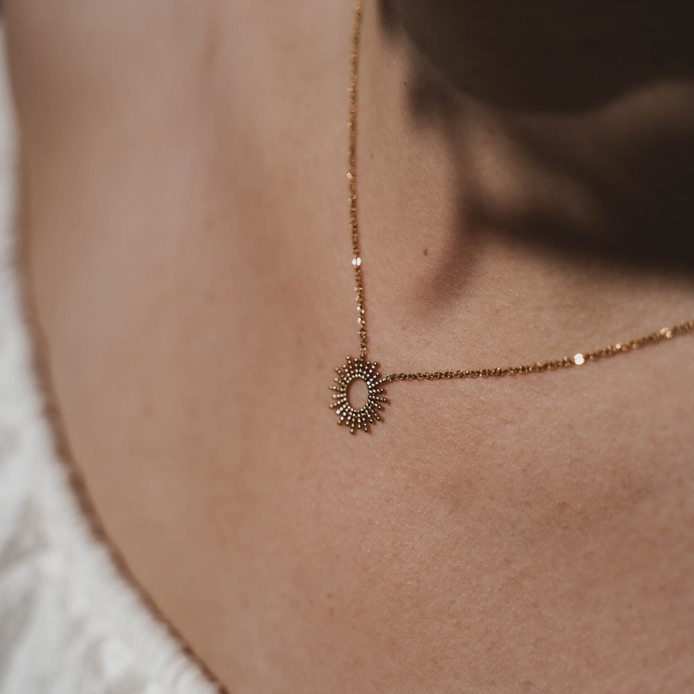 Hélios | Collier en acier inoxydable | Doré