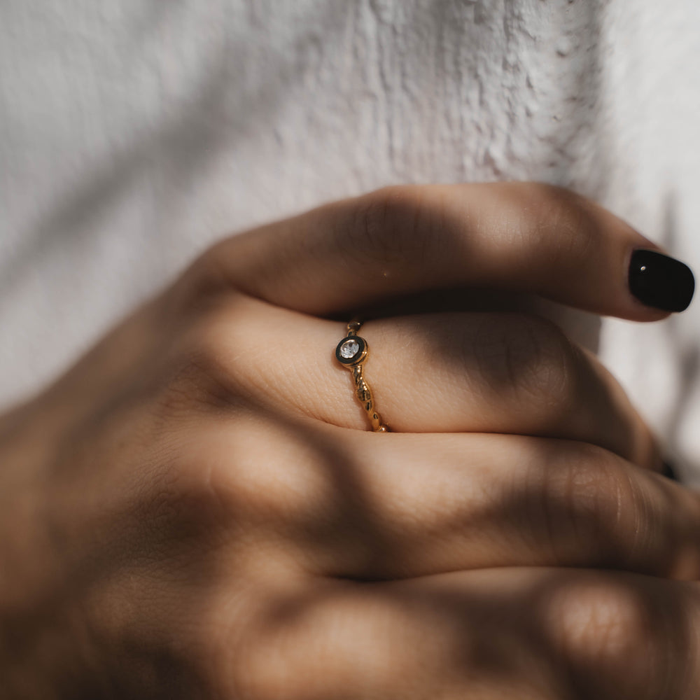 Varsovie | Bague en acier inoxydable | Doré