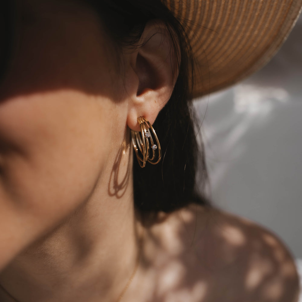 Lausanne | Boucles d'oreilles / créoles en acier inoxydable | Doré