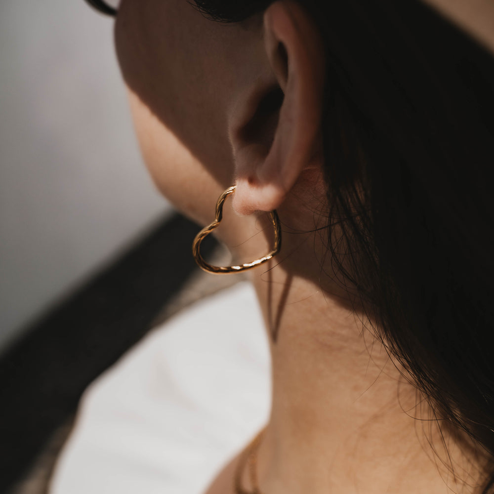 Fira | Boucles d'oreilles / créoles en acier inoxydable | Doré