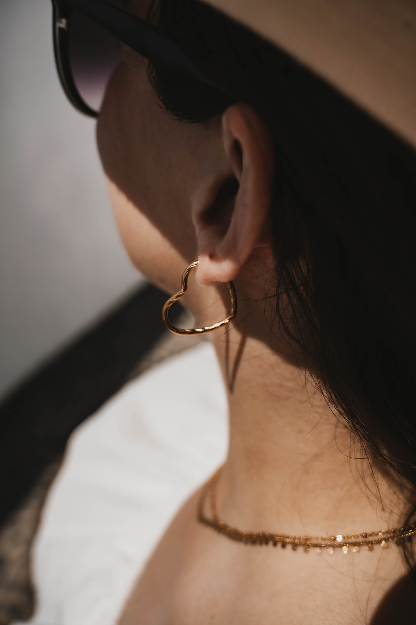 Fira | Boucles d'oreilles / créoles en acier inoxydable | Doré
