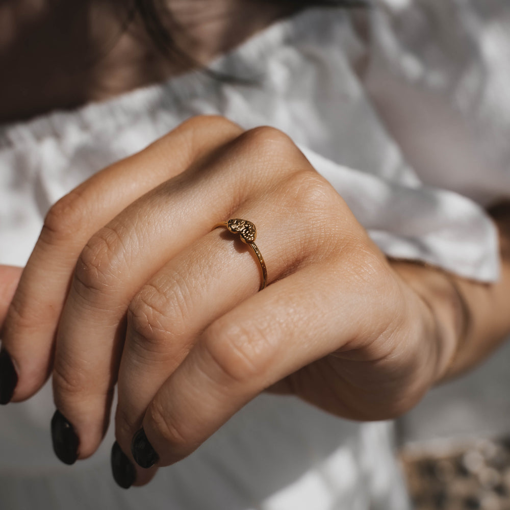 Fira | Bague en acier inoxydable | Doré