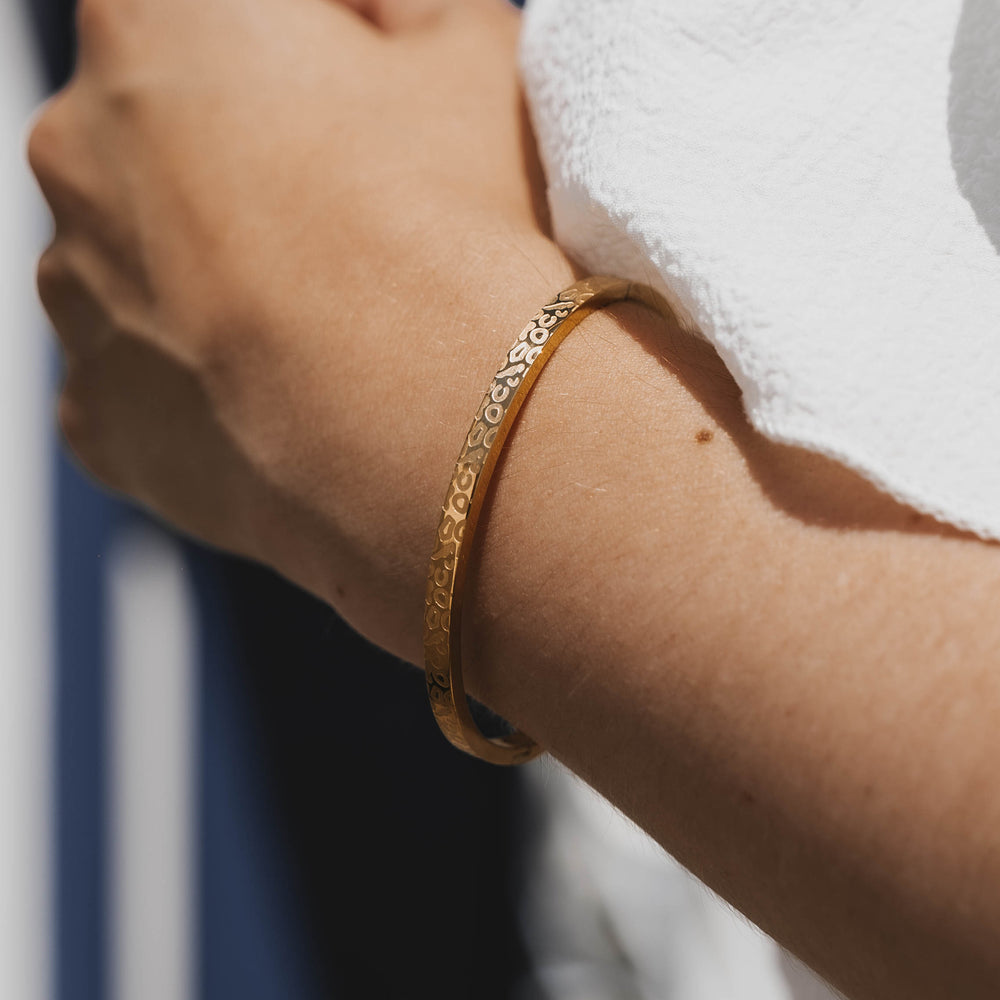 Asmara | Bracelet/jonc en acier inoxydable | Doré