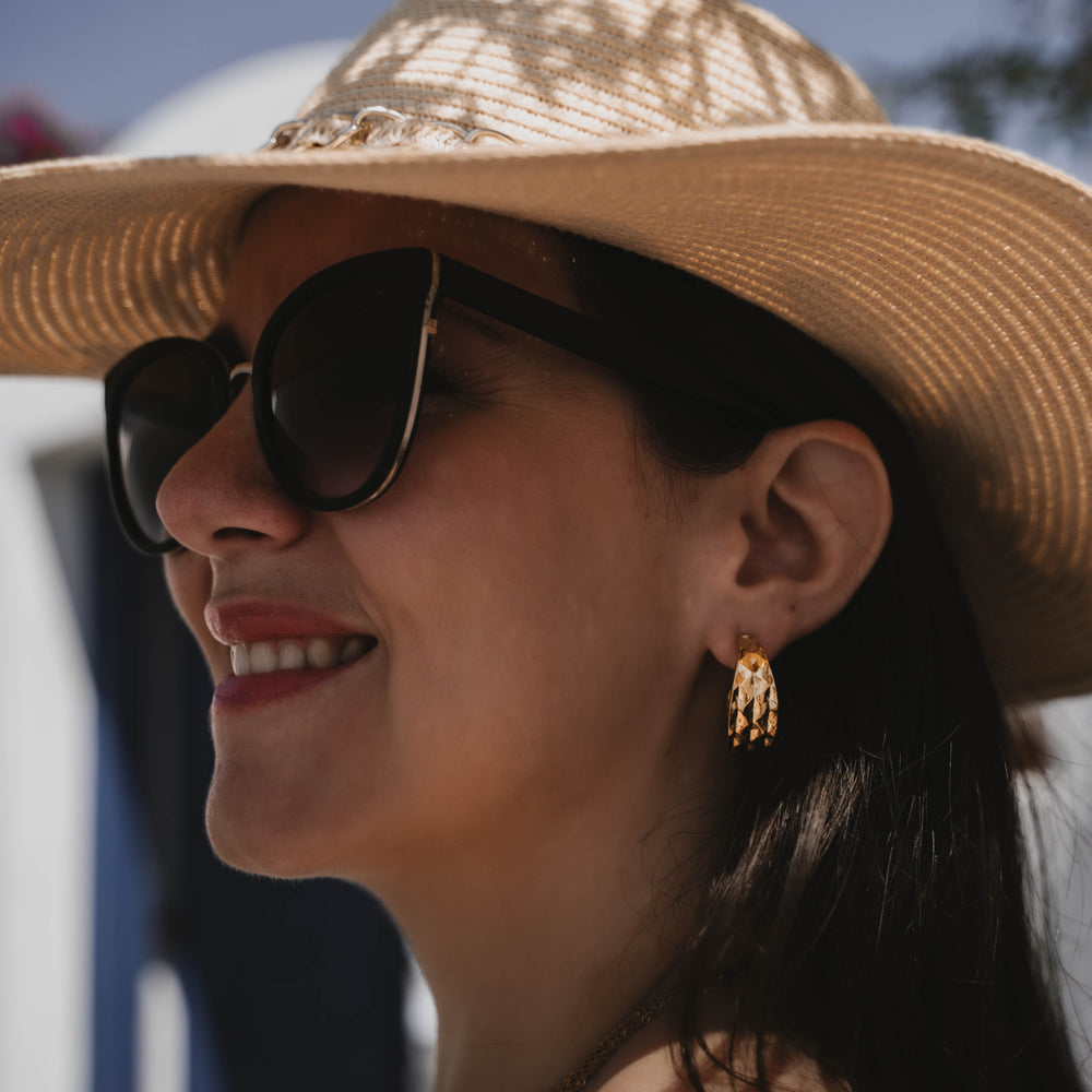 Caracas | Boucles d'oreilles / créoles en acier inoxydable | Doré