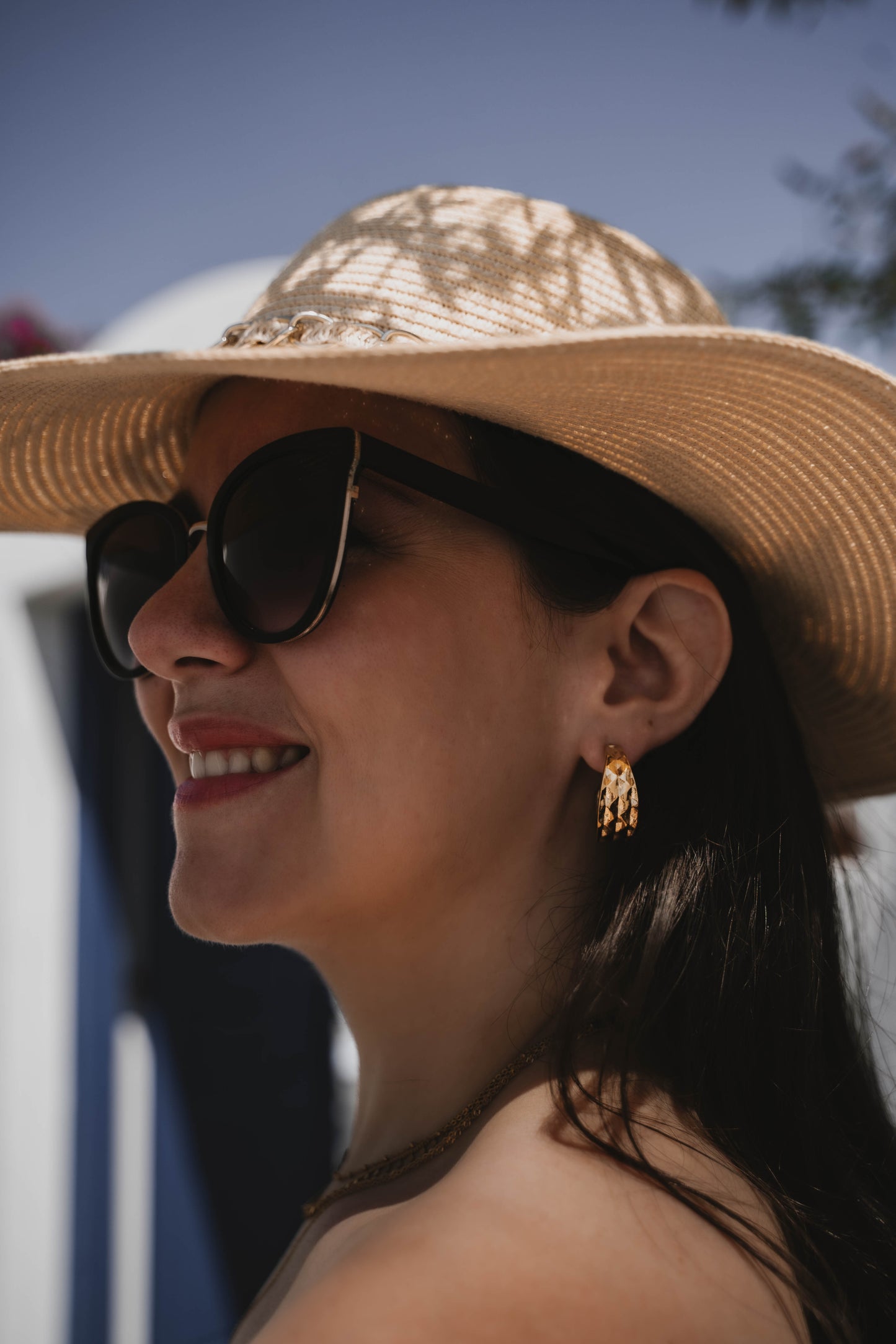 Caracas | Boucles d'oreilles / créoles en acier inoxydable | Doré