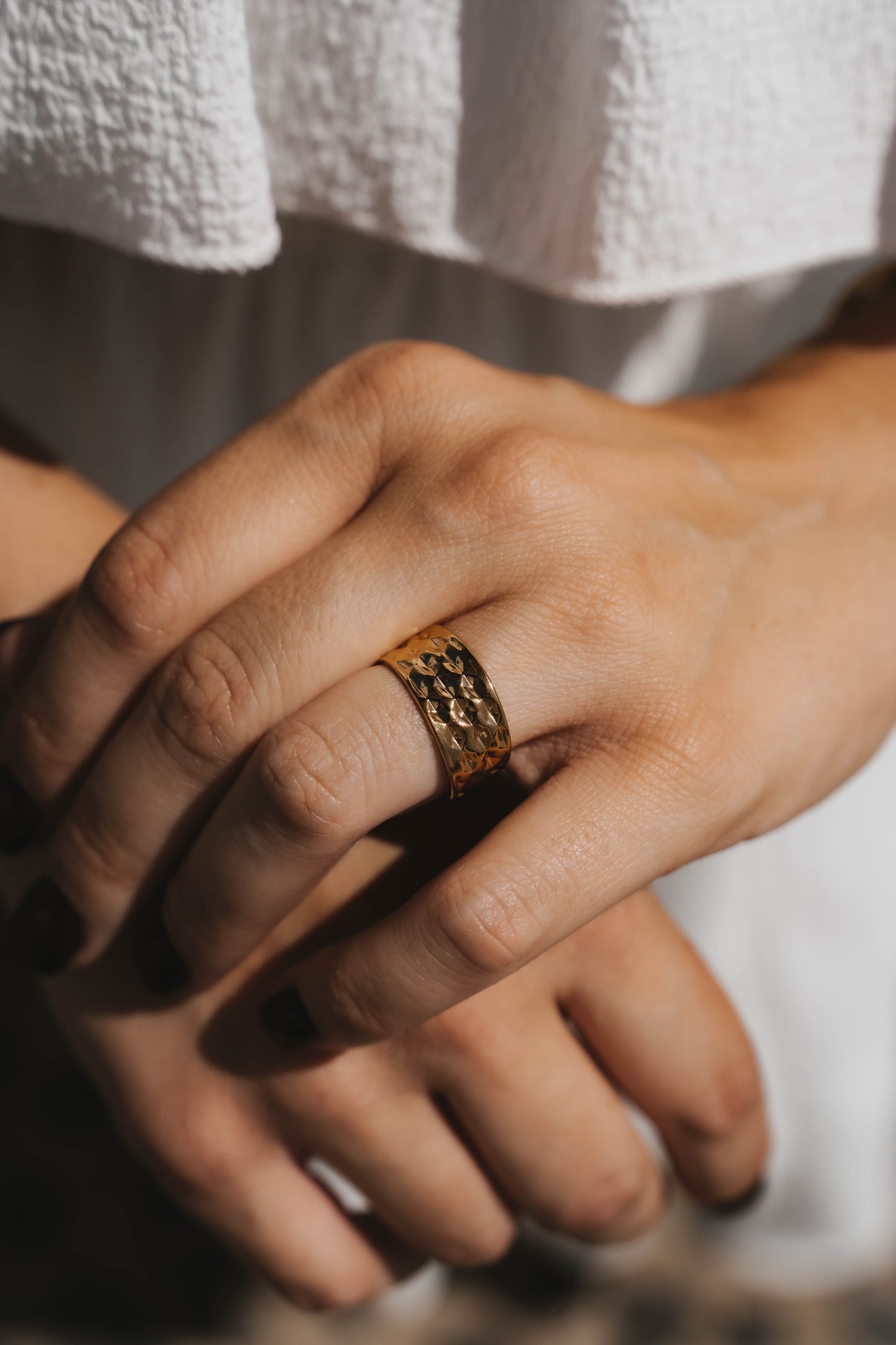 Caracas | Bague en acier inoxydable | Doré