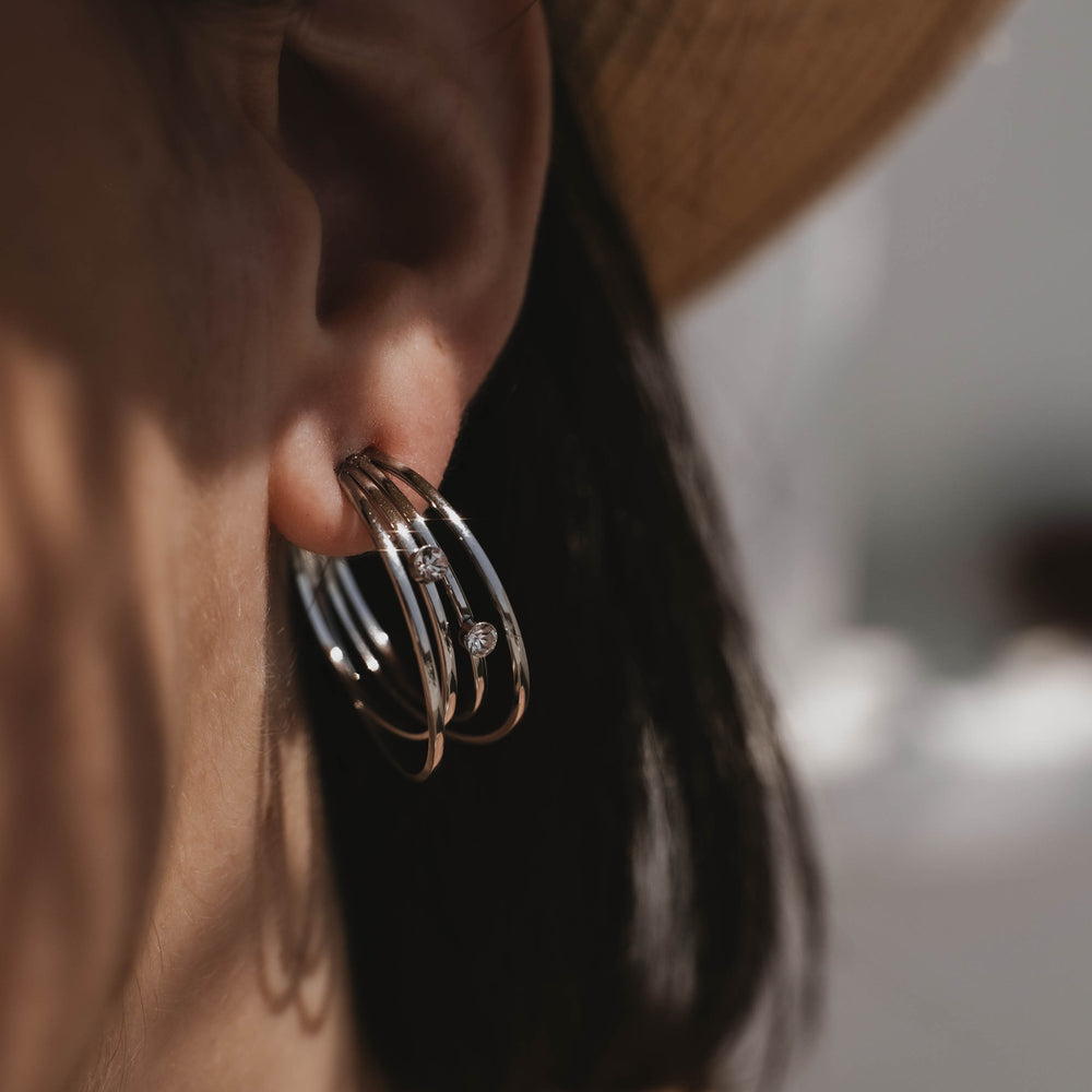 Lausanne | Boucles d'oreilles / créoles en acier inoxydable | Argenté