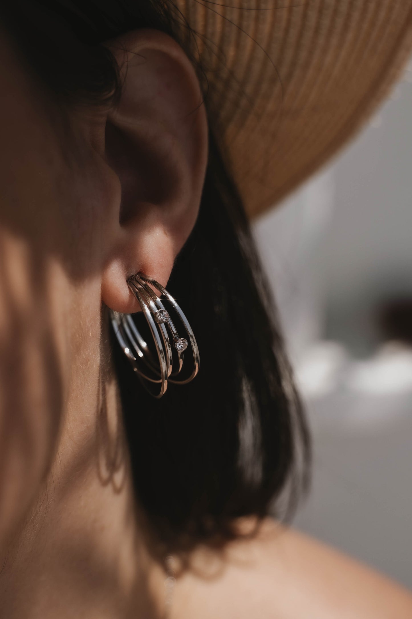 Lausanne | Boucles d'oreilles / créoles en acier inoxydable | Argenté