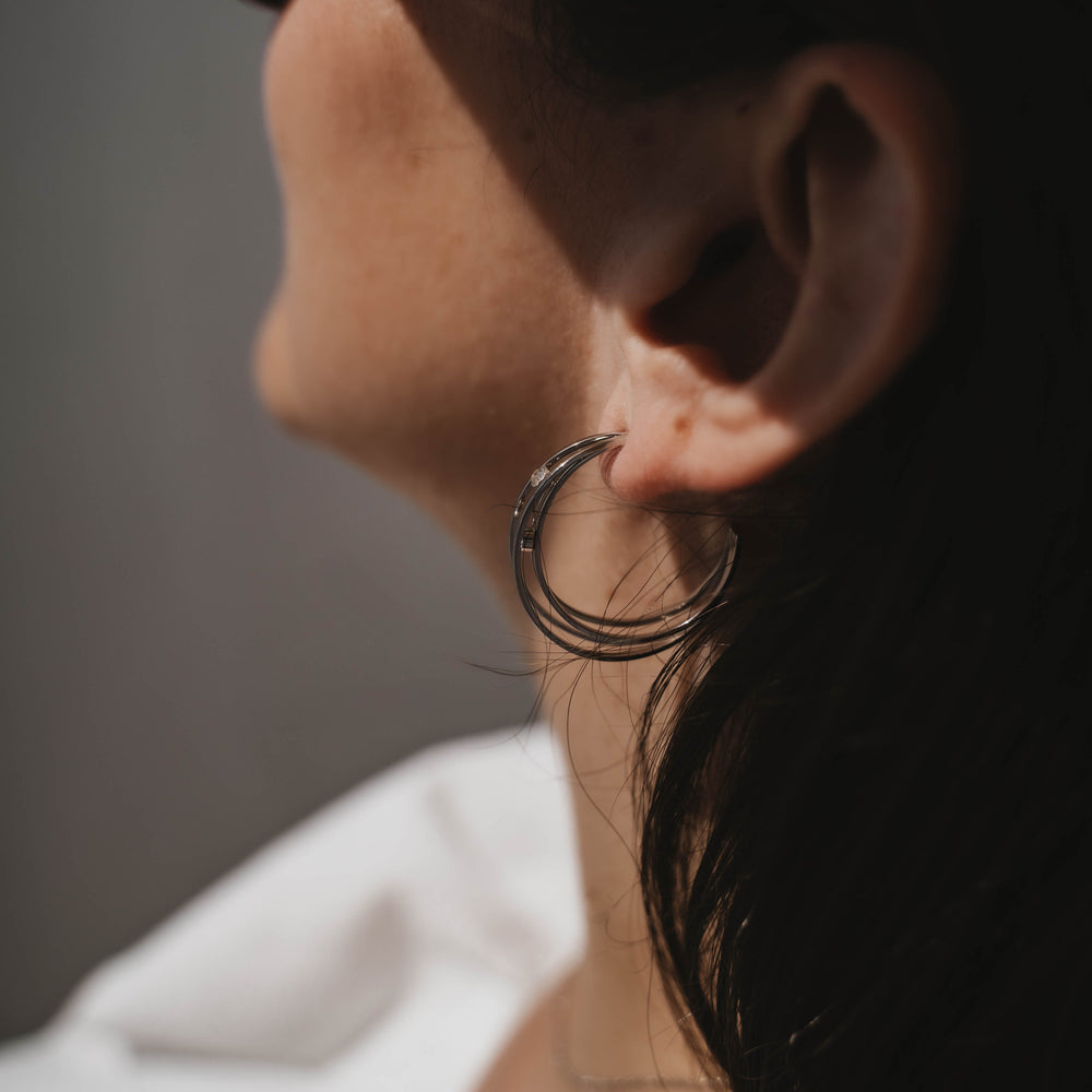 
                      
                        Lausanne | Boucles d'oreilles / créoles en acier inoxydable | Argenté
                      
                    