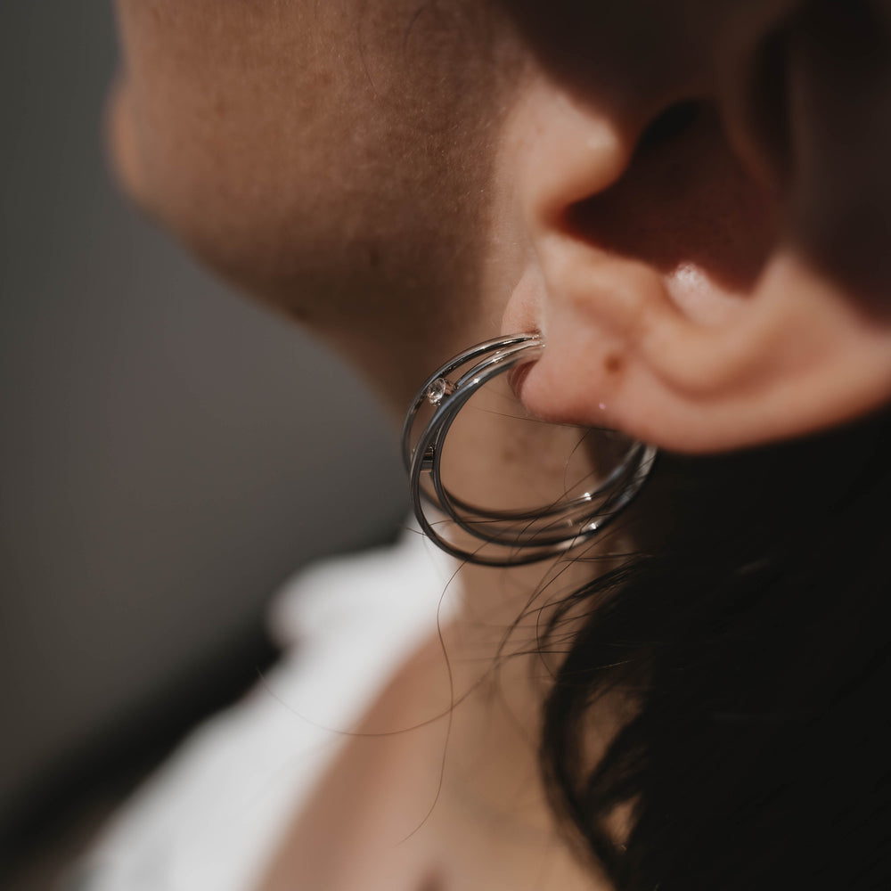 
                      
                        Lausanne | Boucles d'oreilles / créoles en acier inoxydable | Argenté
                      
                    