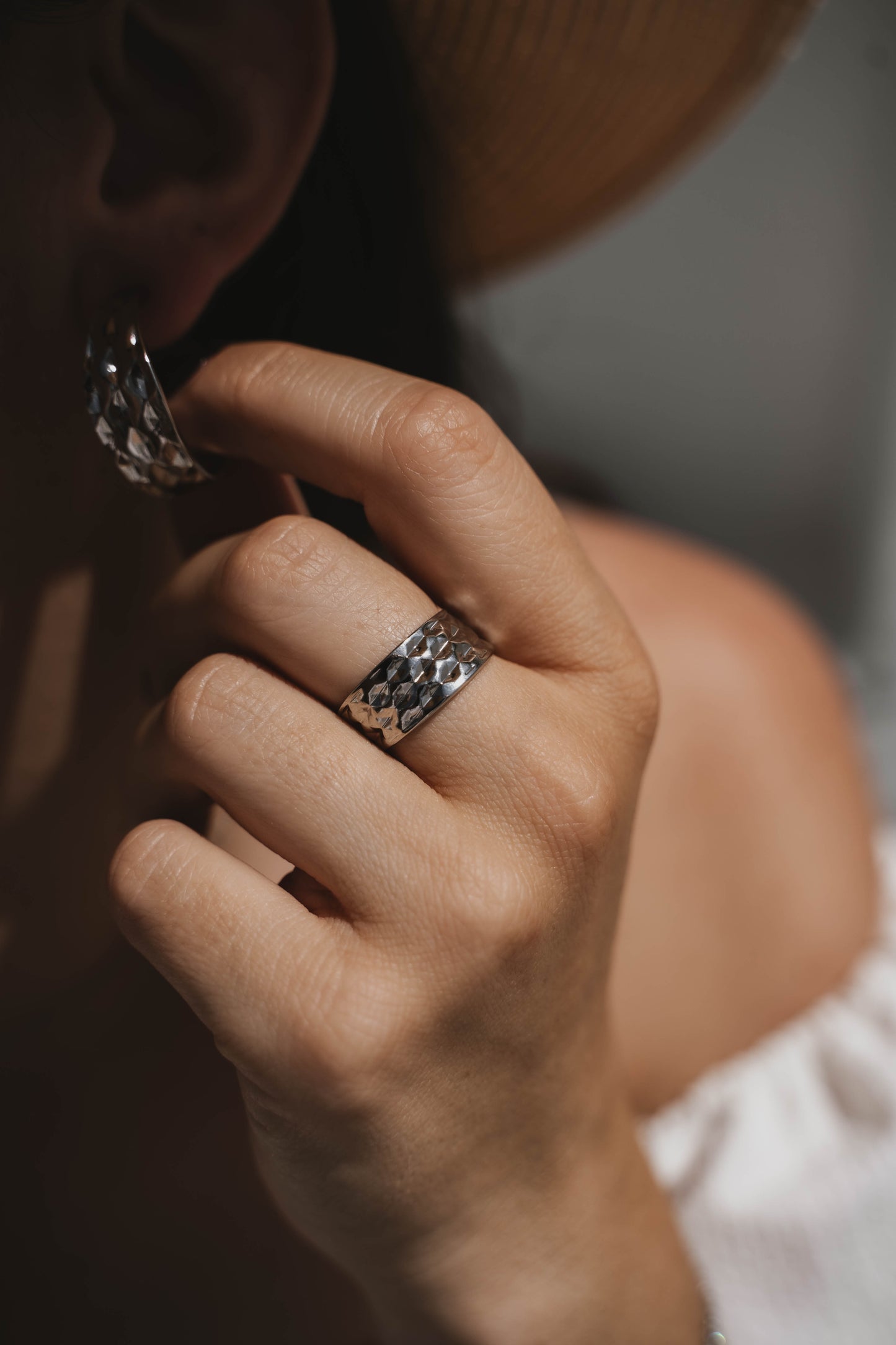 Caracas | Bague en acier inoxydable | Argenté