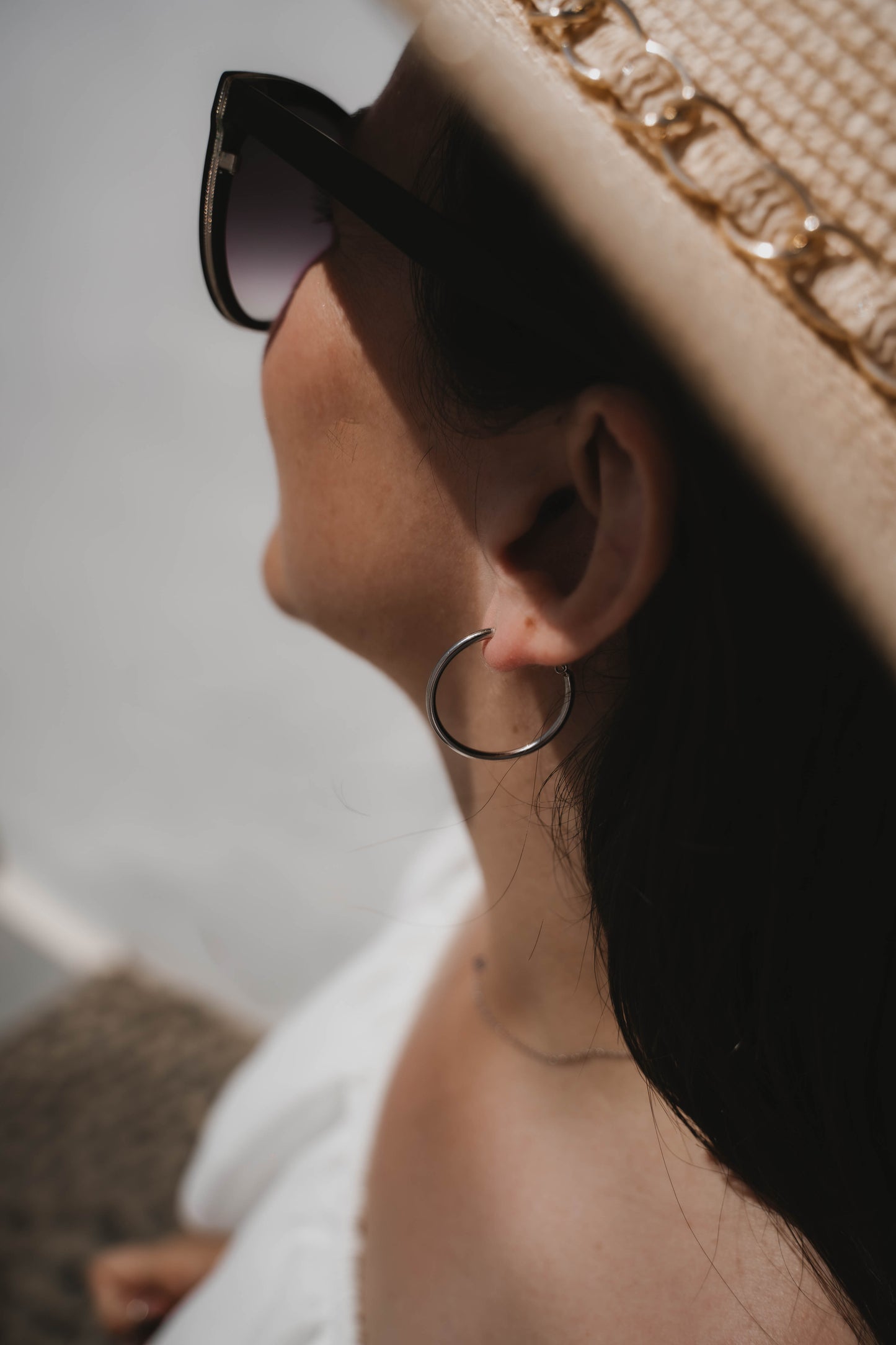 Chicago | Boucles d'oreilles / créoles en acier inoxydable | 3cm | Argenté