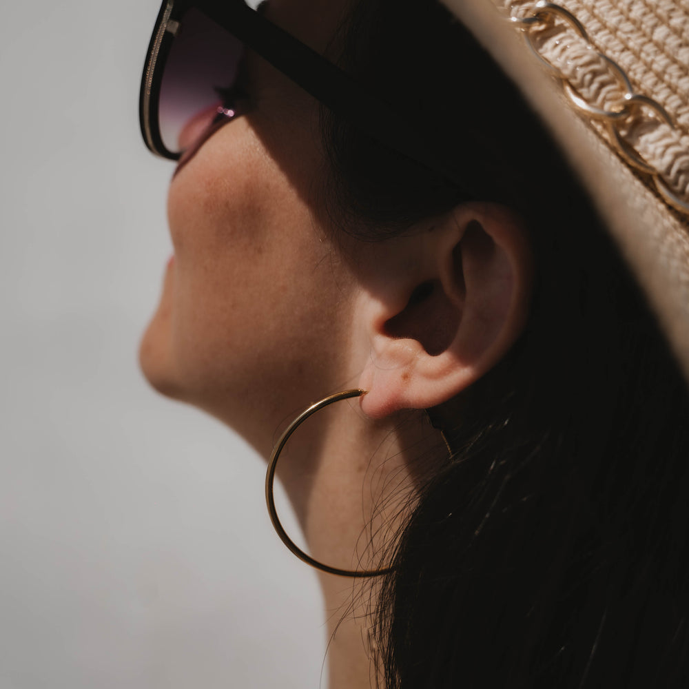 Chicago | Boucles d'oreilles / créoles en acier inoxydable | 5cm | Doré