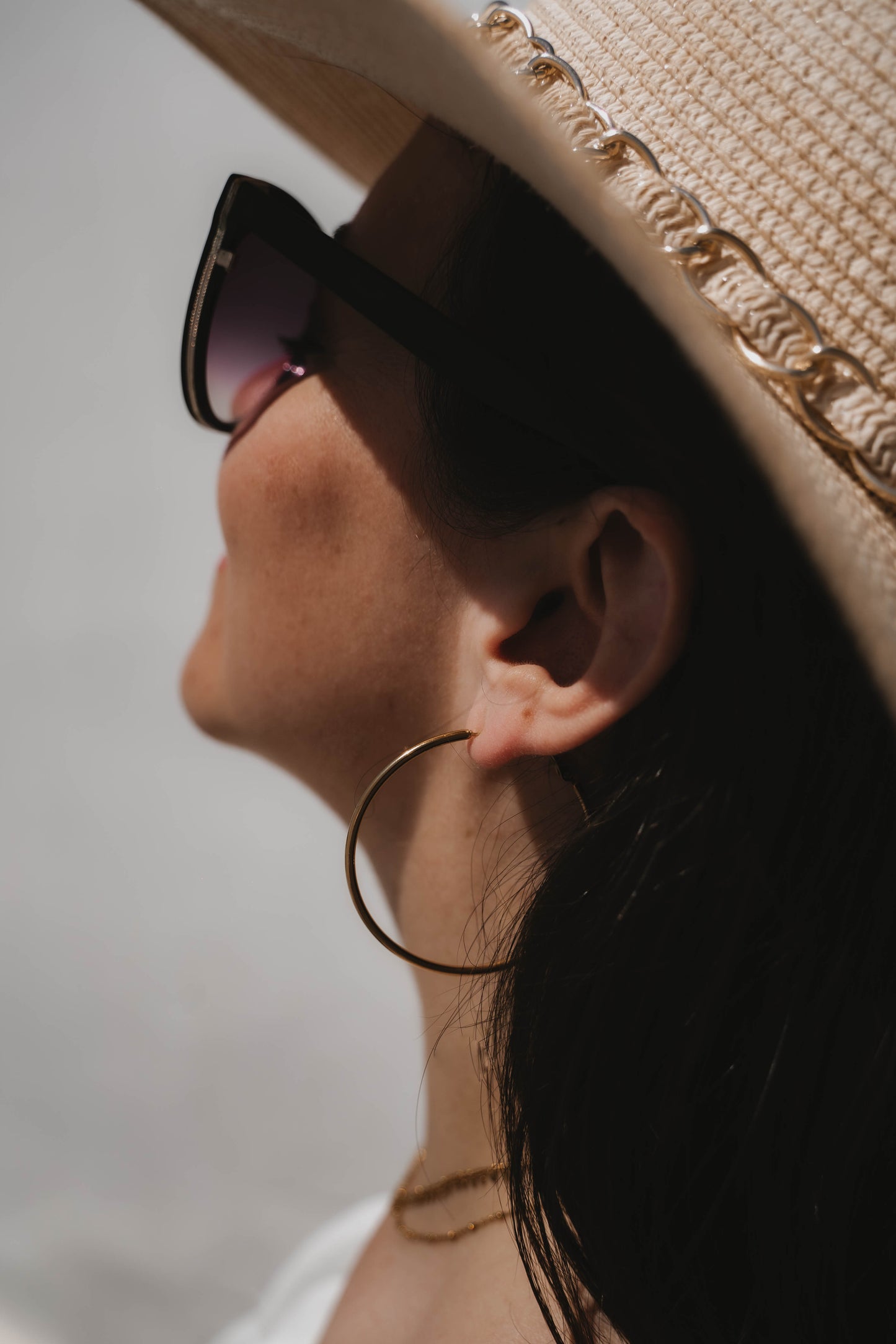 Chicago | Boucles d'oreilles / créoles en acier inoxydable | 5cm | Doré