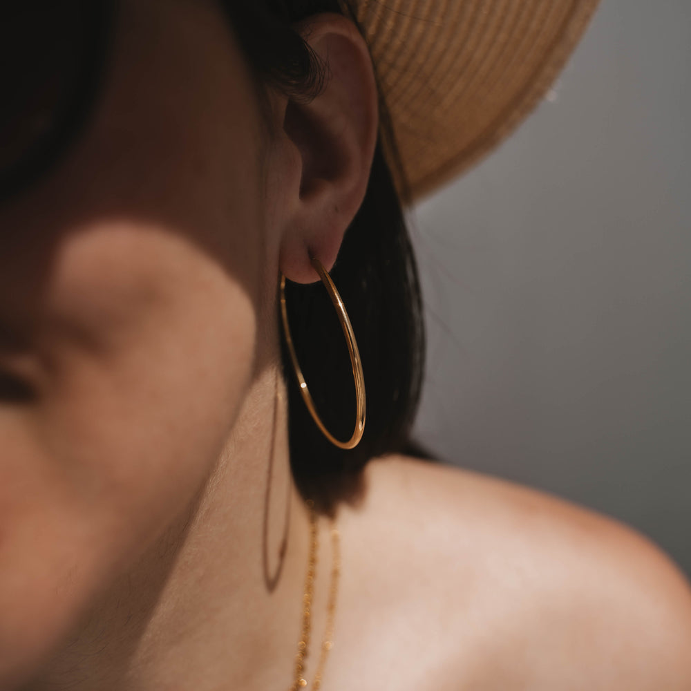 
                      
                        Chicago | Boucles d'oreilles / créoles en acier inoxydable | 5cm | Doré
                      
                    