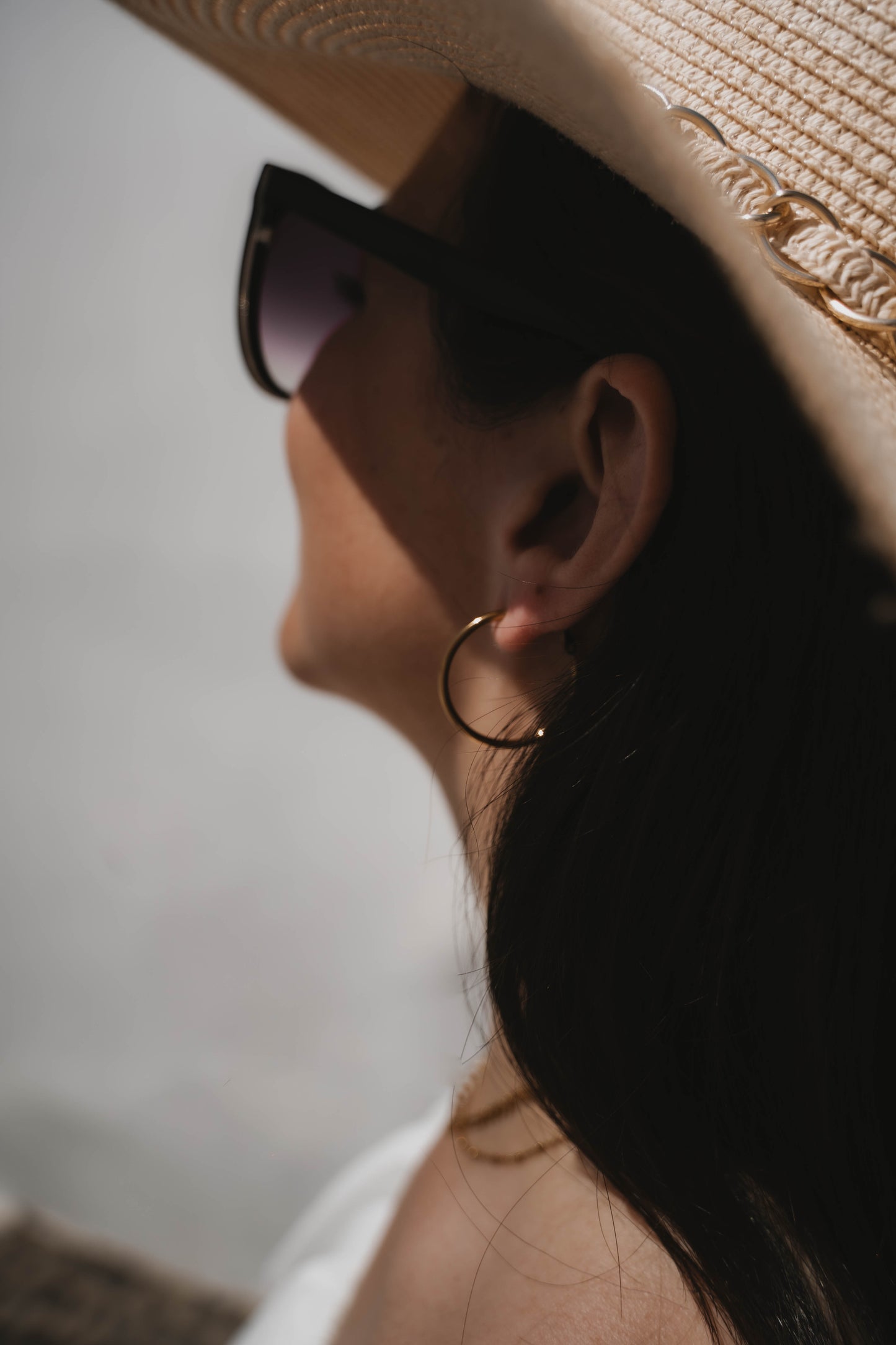 Chicago | Boucles d'oreilles / créoles en acier inoxydable  | 3 cm | Doré