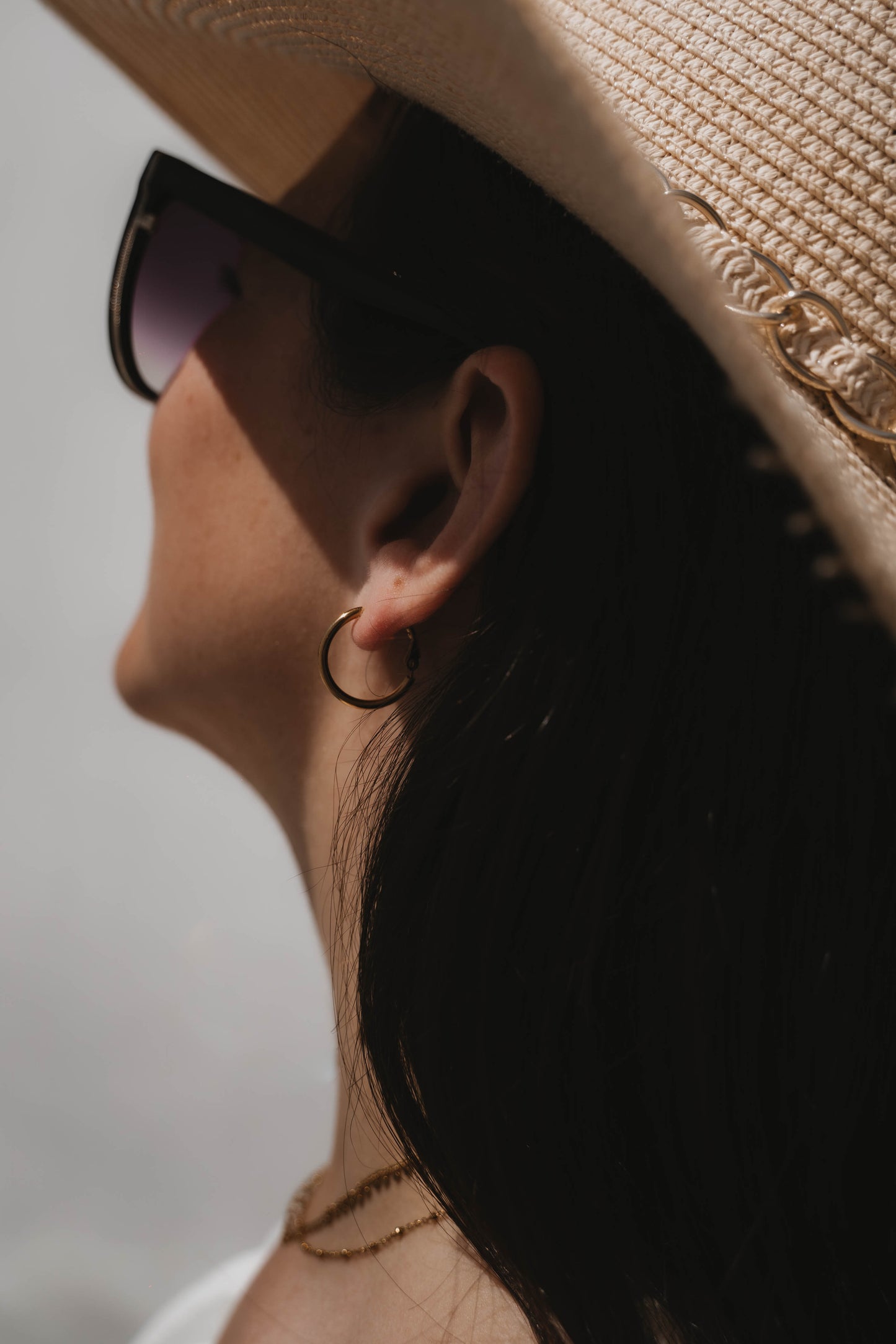 Chicago | Boucles d'oreilles / créoles en acier inoxydable | 2cm | Doré