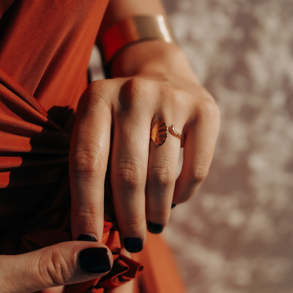 Es Vedra | Bague en acier inoxydable | Doré