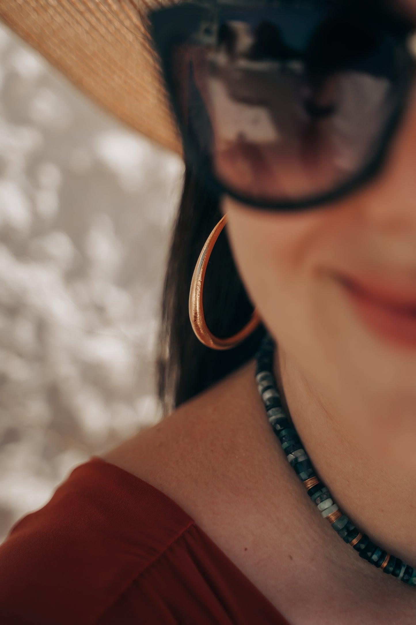 Rosario | Boucles d'oreilles  / créoles en acier inoxydable | 5,5cm | Doré