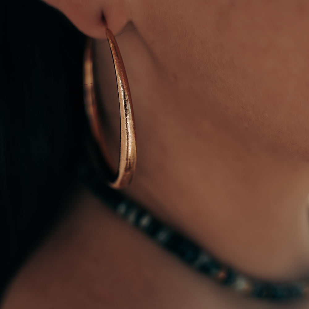 
                      
                        Rosario | Boucles d'oreilles  / créoles en acier inoxydable | 5,5cm | Doré
                      
                    