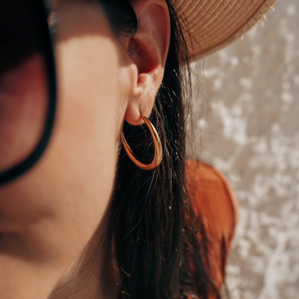 
                      
                        Rosario | Boucles d'oreilles / créoles en acier inoxydable | 3,5cm | Doré
                      
                    
