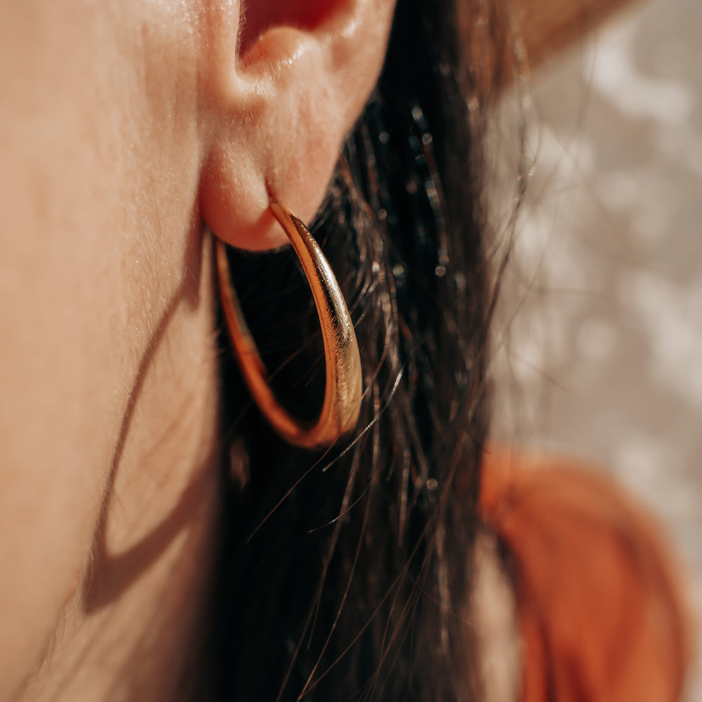 
                      
                        Rosario | Boucles d'oreilles / créoles en acier inoxydable | 3,5cm | Doré
                      
                    