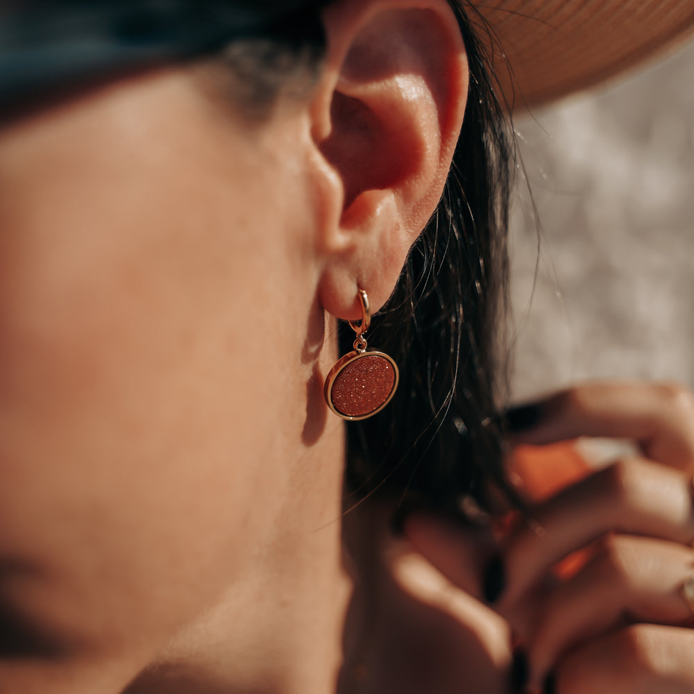 
                      
                        Naples | Boucles d'oreilles en acier inoxydable et pierres naturelles | Pierre de sable
                      
                    