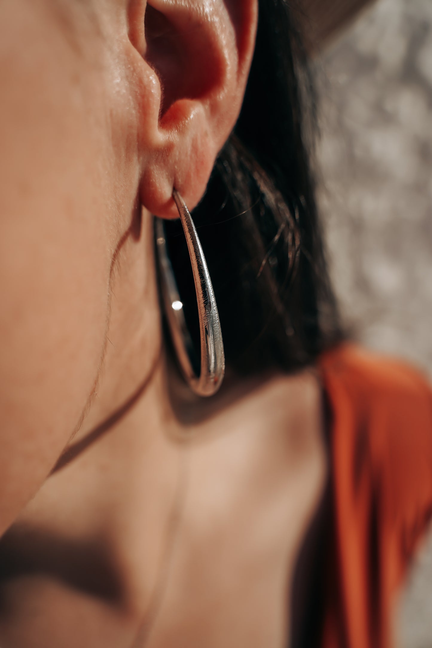 Rosario | Boucles d'oreilles / créoles en acier inoxydable | 5,5cm | Argenté